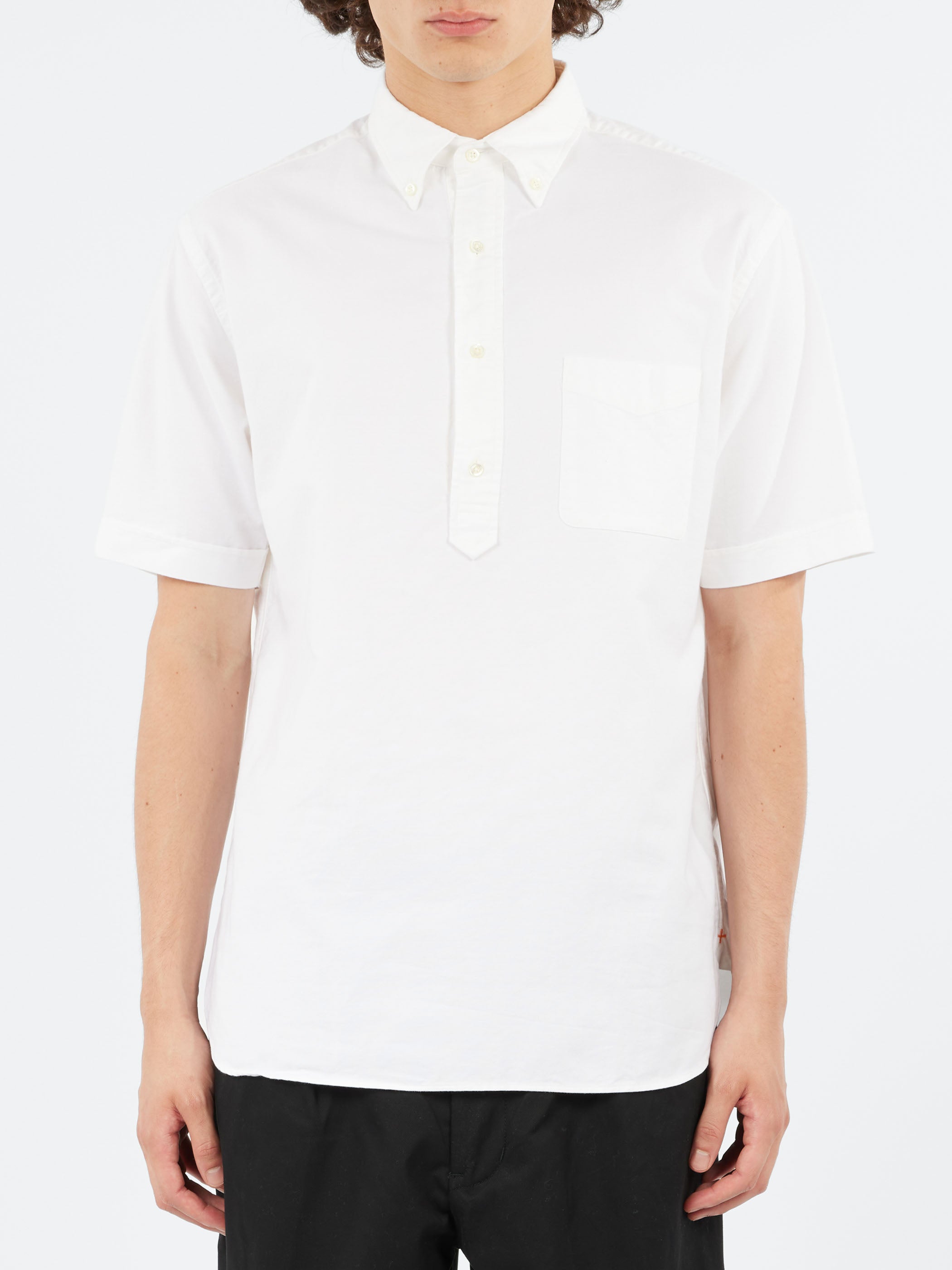 Oxford Pullover Short Sleeve Button-Down Shirt