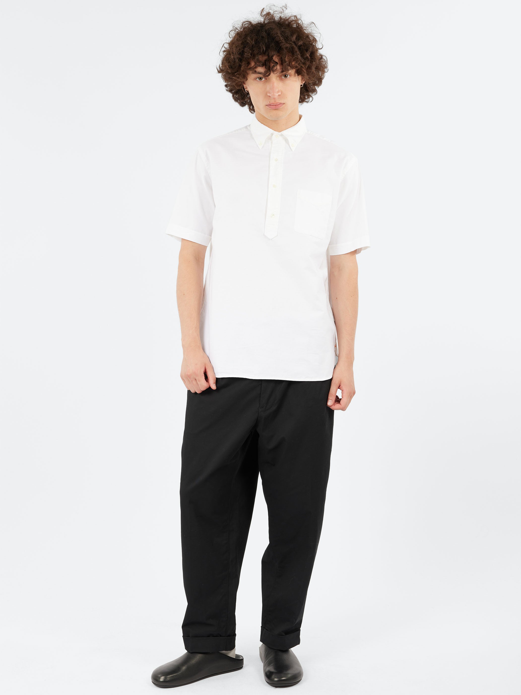 Oxford Pullover Short Sleeve Button-Down Shirt