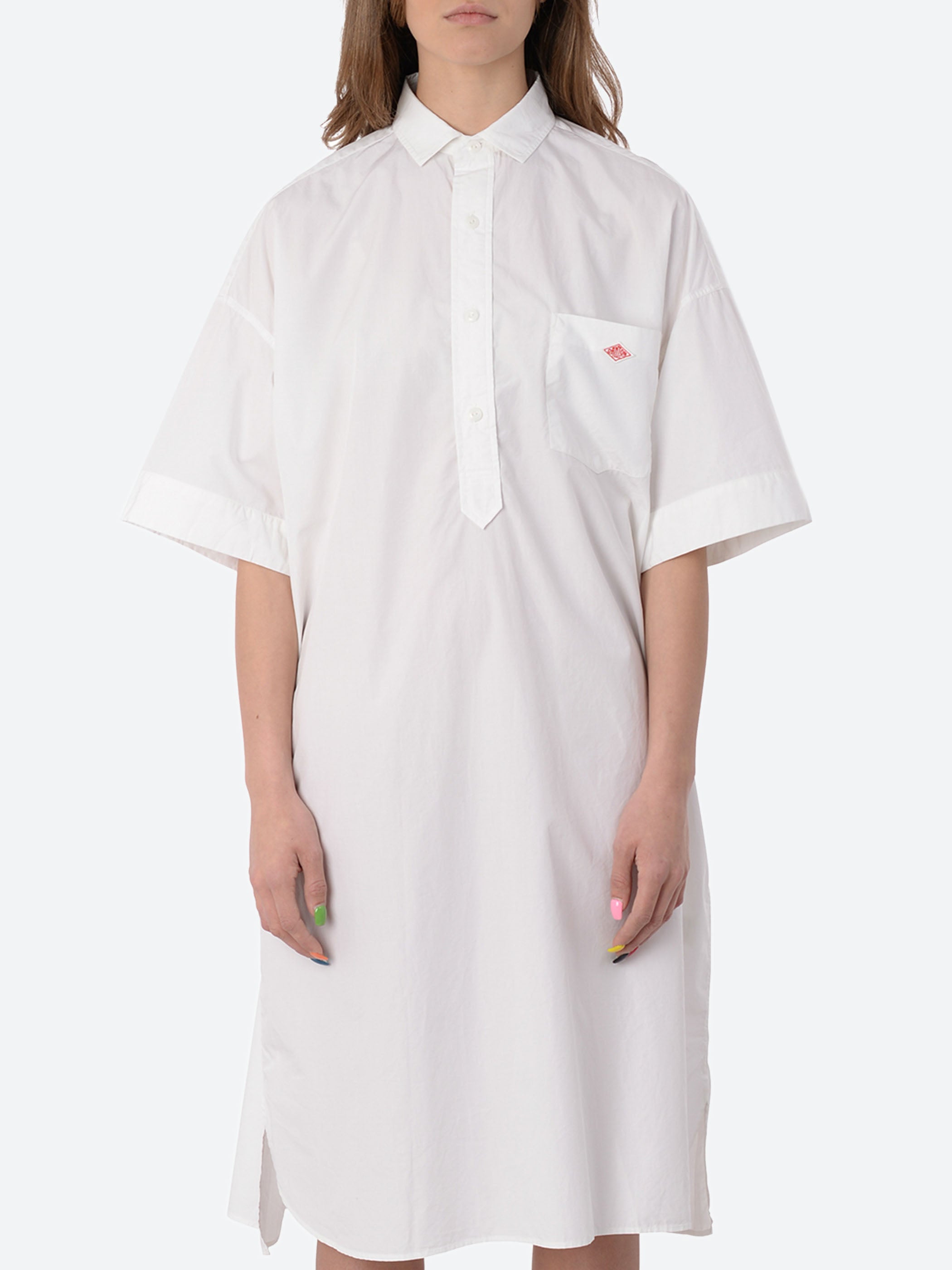 Cotton Poplin Pullover Shirt Dress