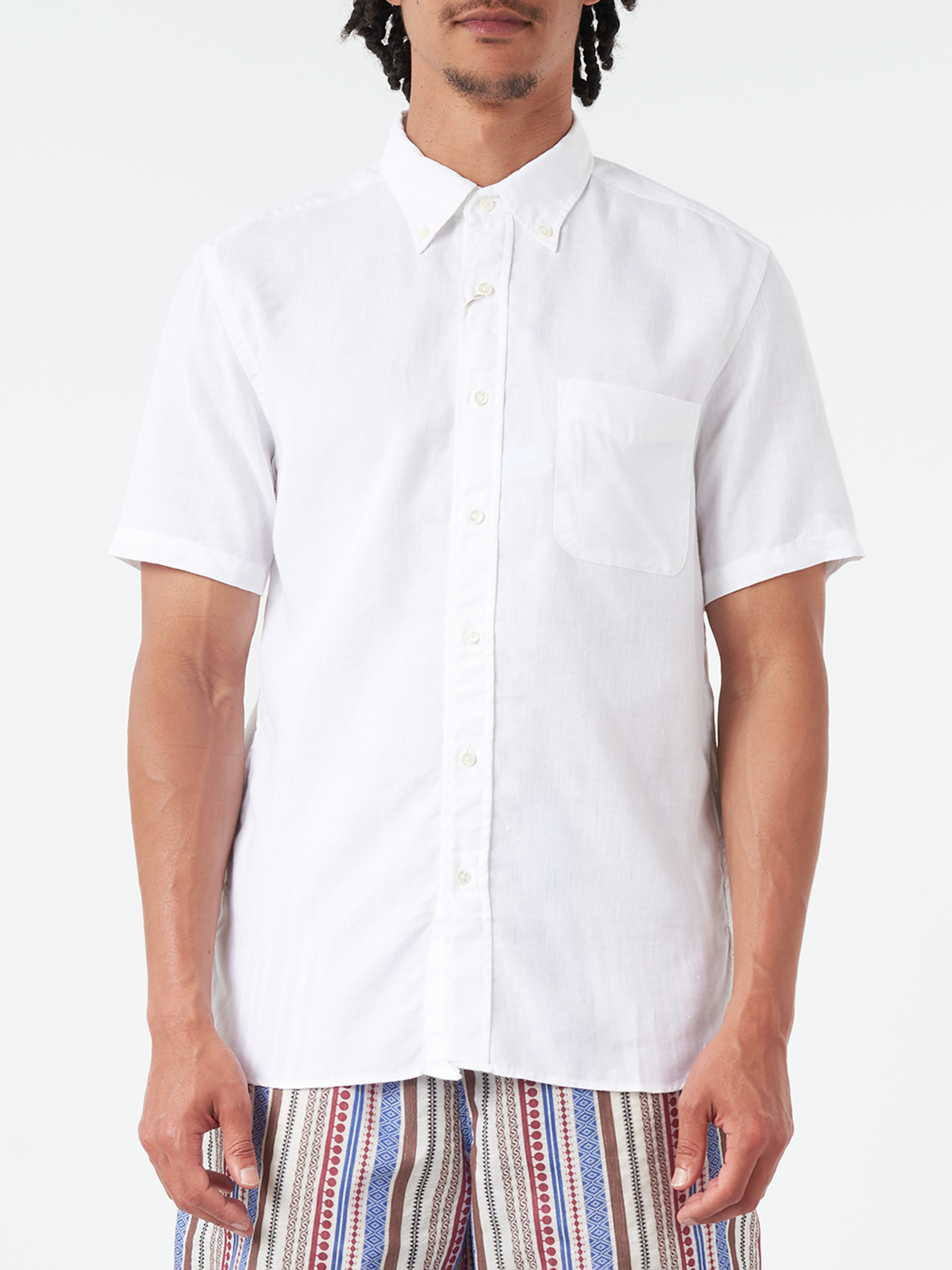 Linen Coolmax Button-Down Short Sleeve Shirt