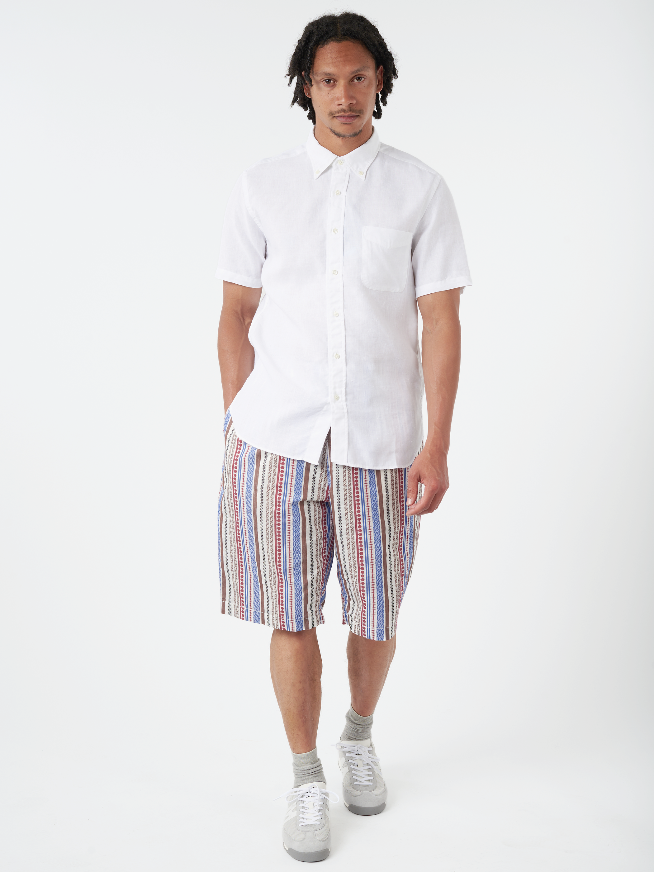 Linen Coolmax Button-Down Short Sleeve Shirt