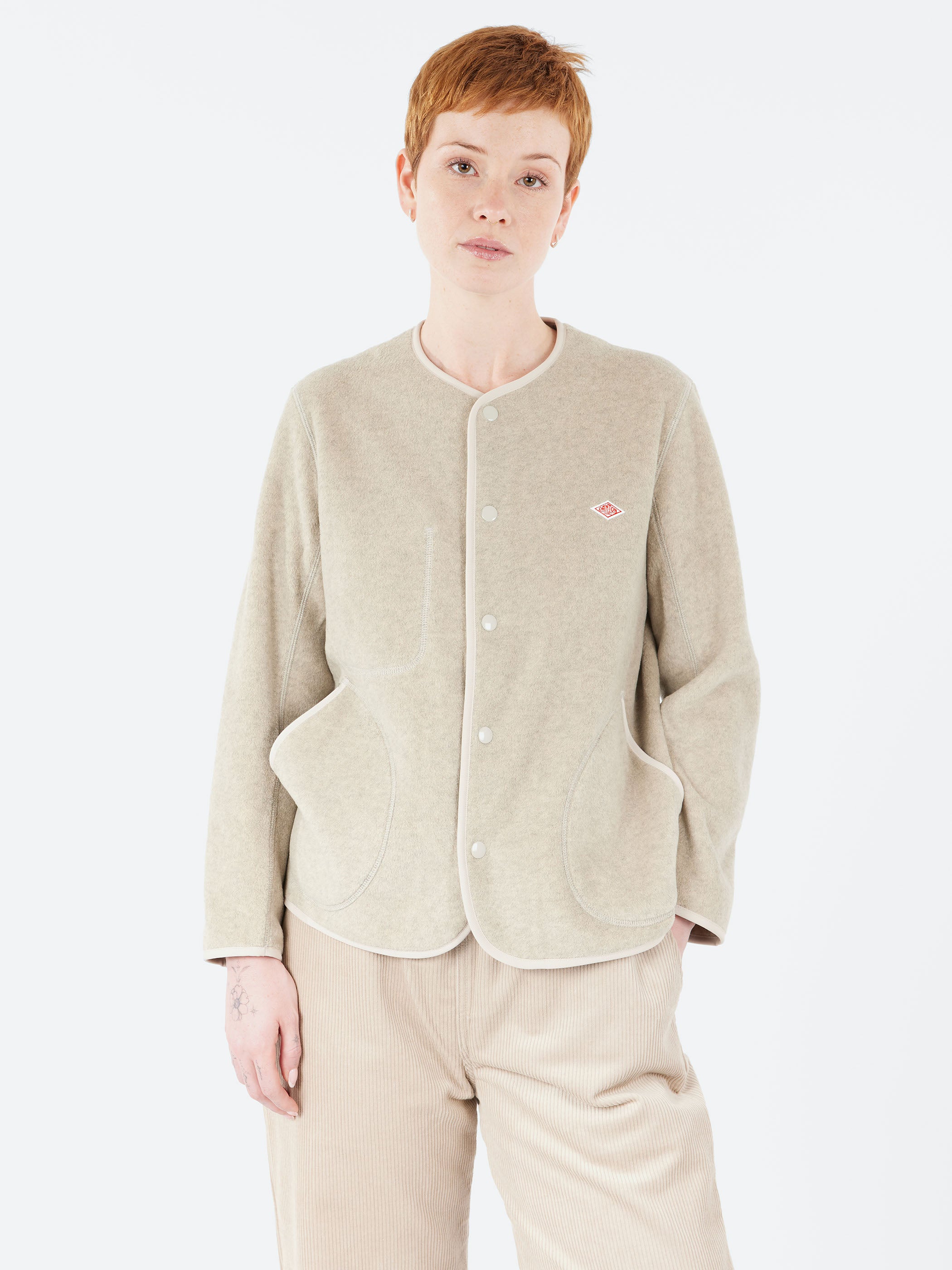 Women's Collarless Fleece Jacket