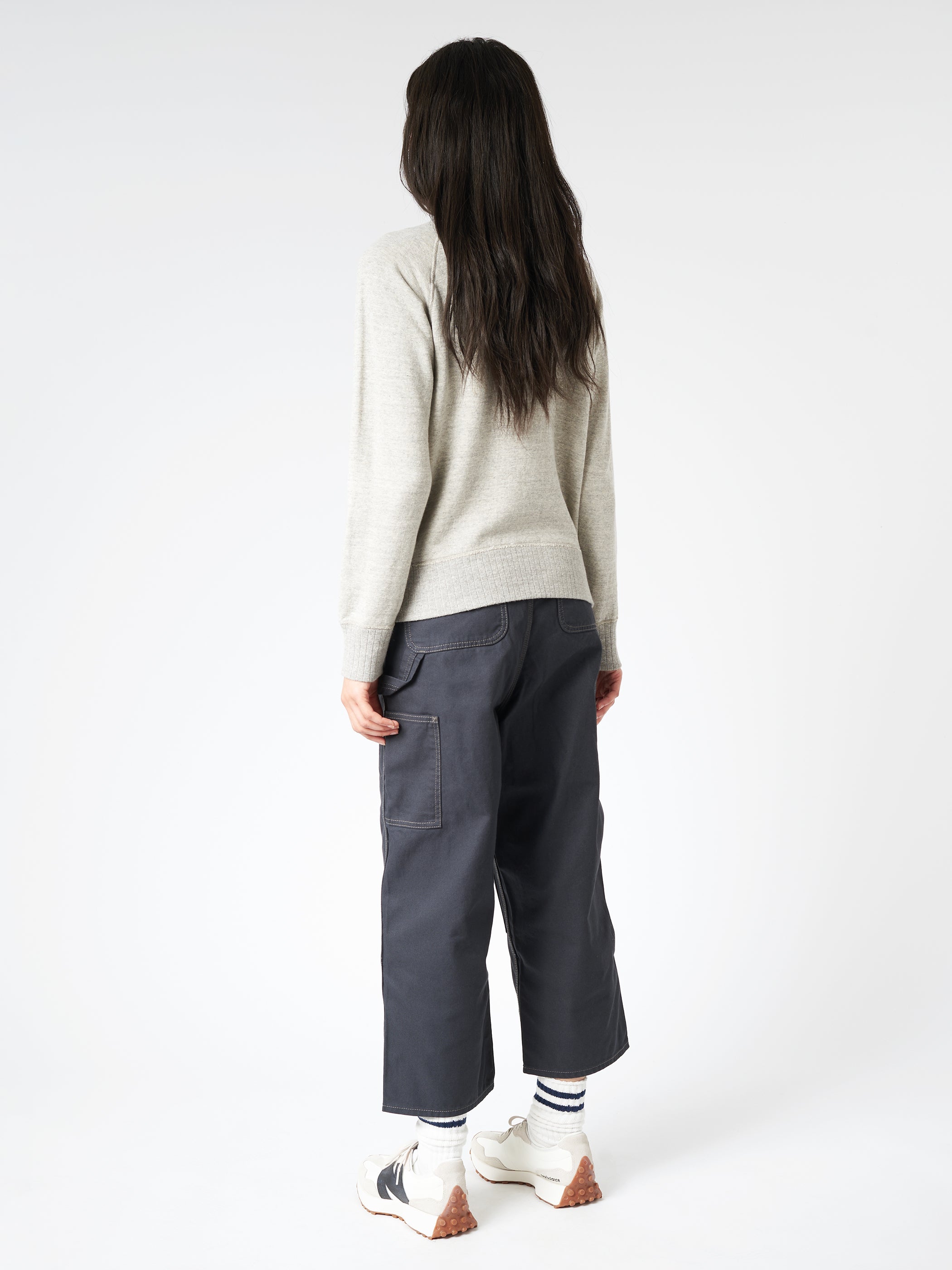 Drop-Needle Rib Crewneck Pullover