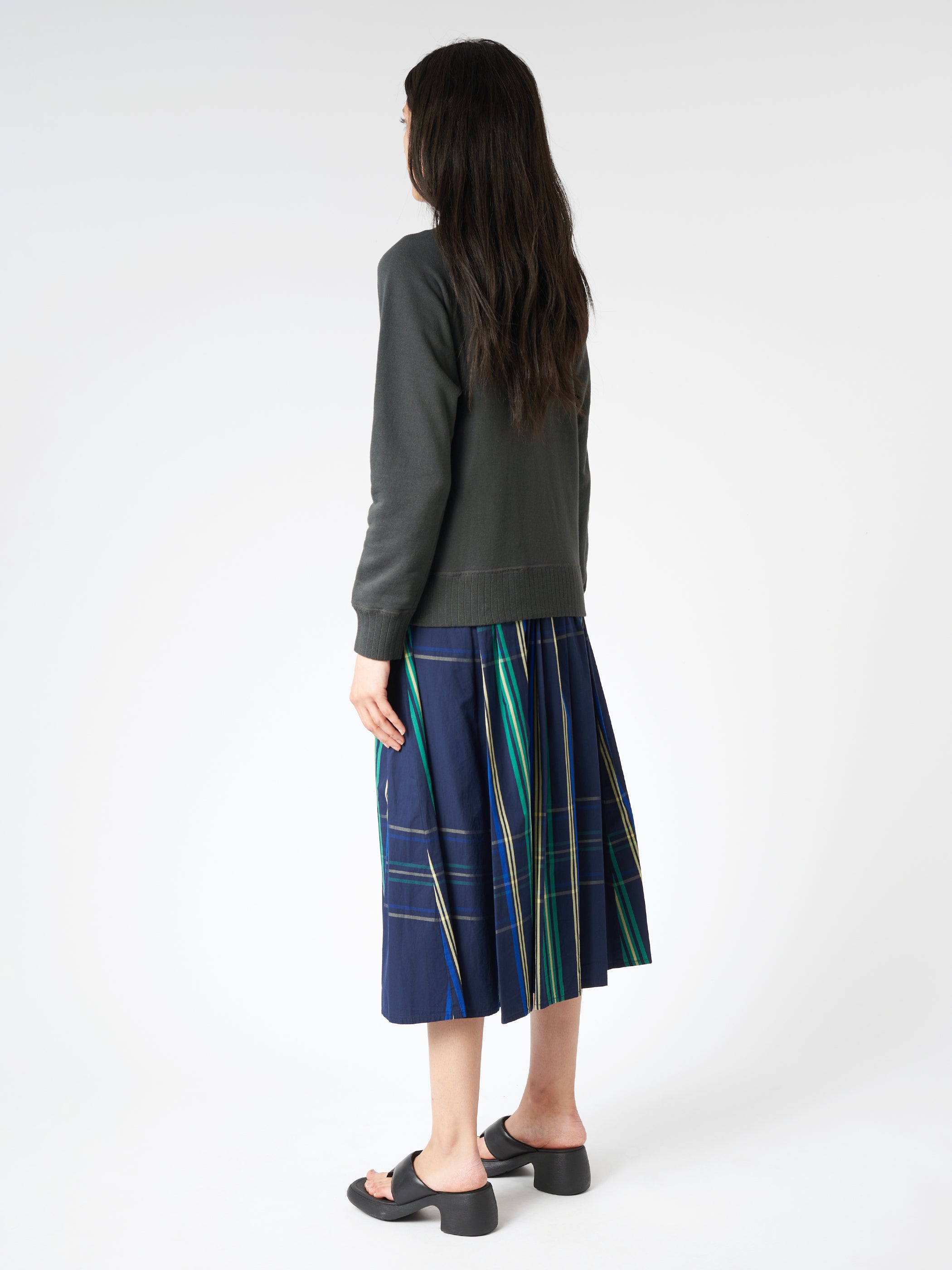 Drop-Needle Rib Crewneck Pullover