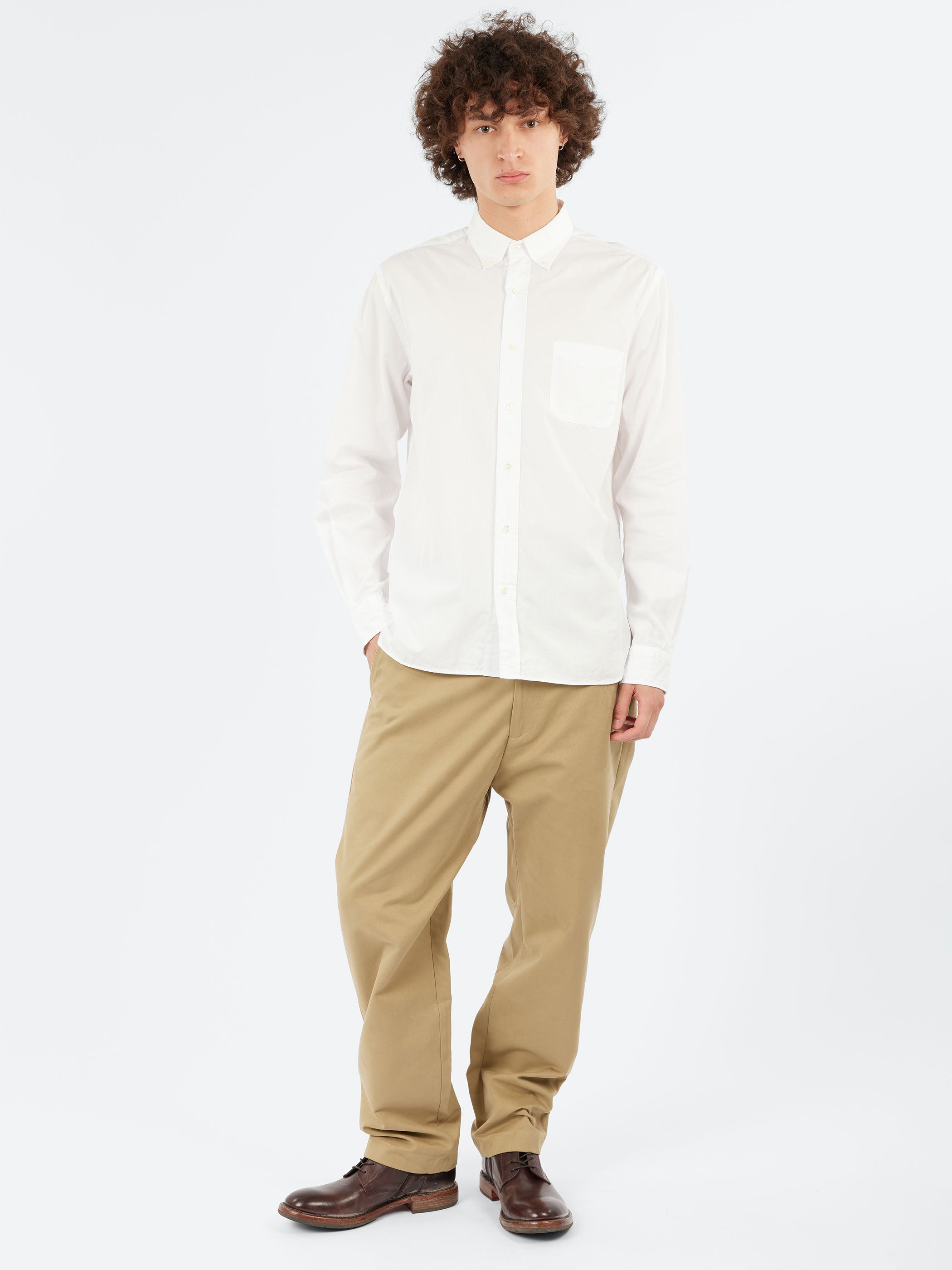 Color Broad Button-Down Shirt