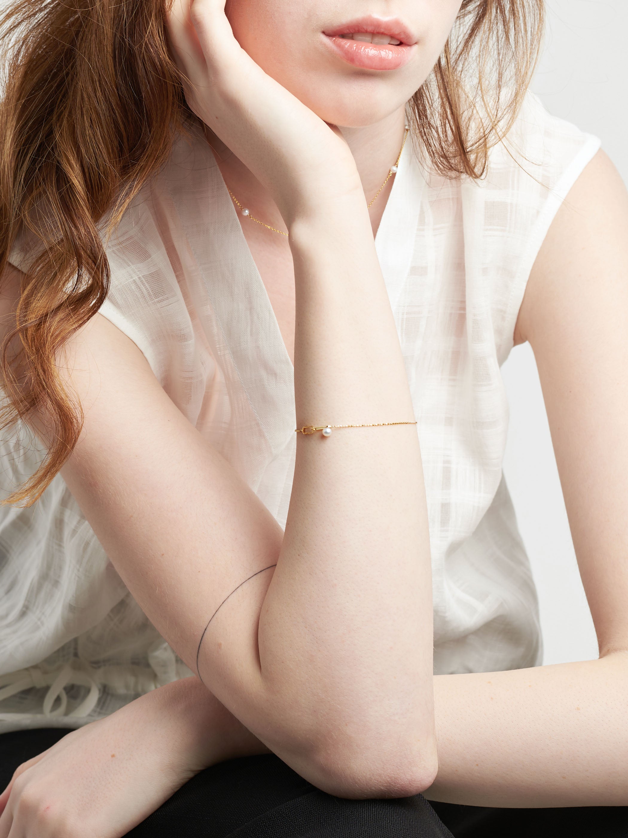 Double Link Pearl Bracelet