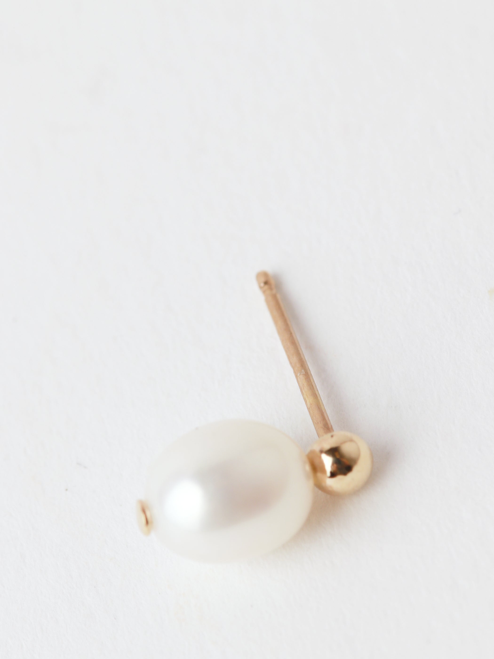 Petite Oval Pearl Studs