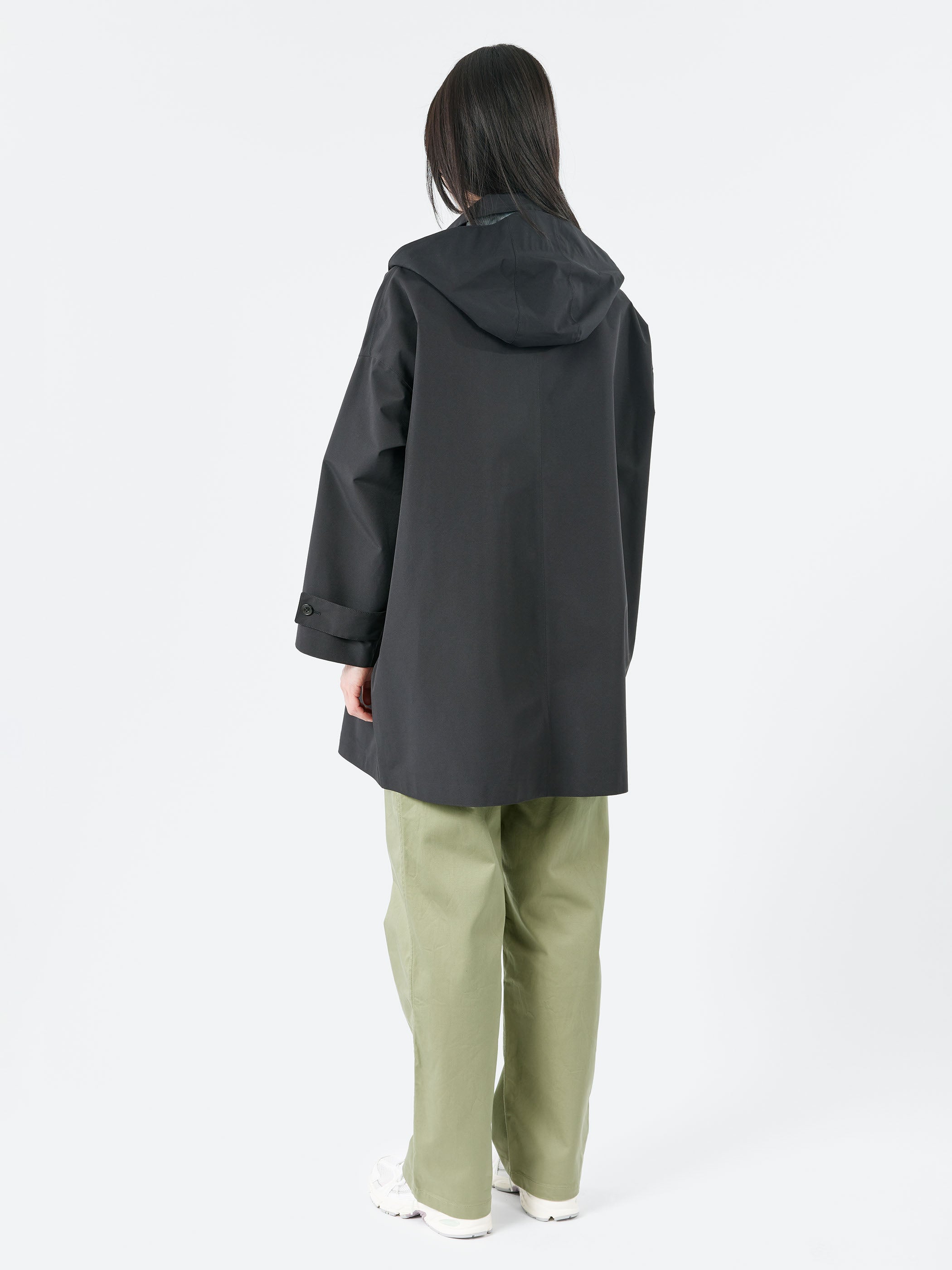 Women's 3-Layer Cloth Hooded Balmacaan Coat