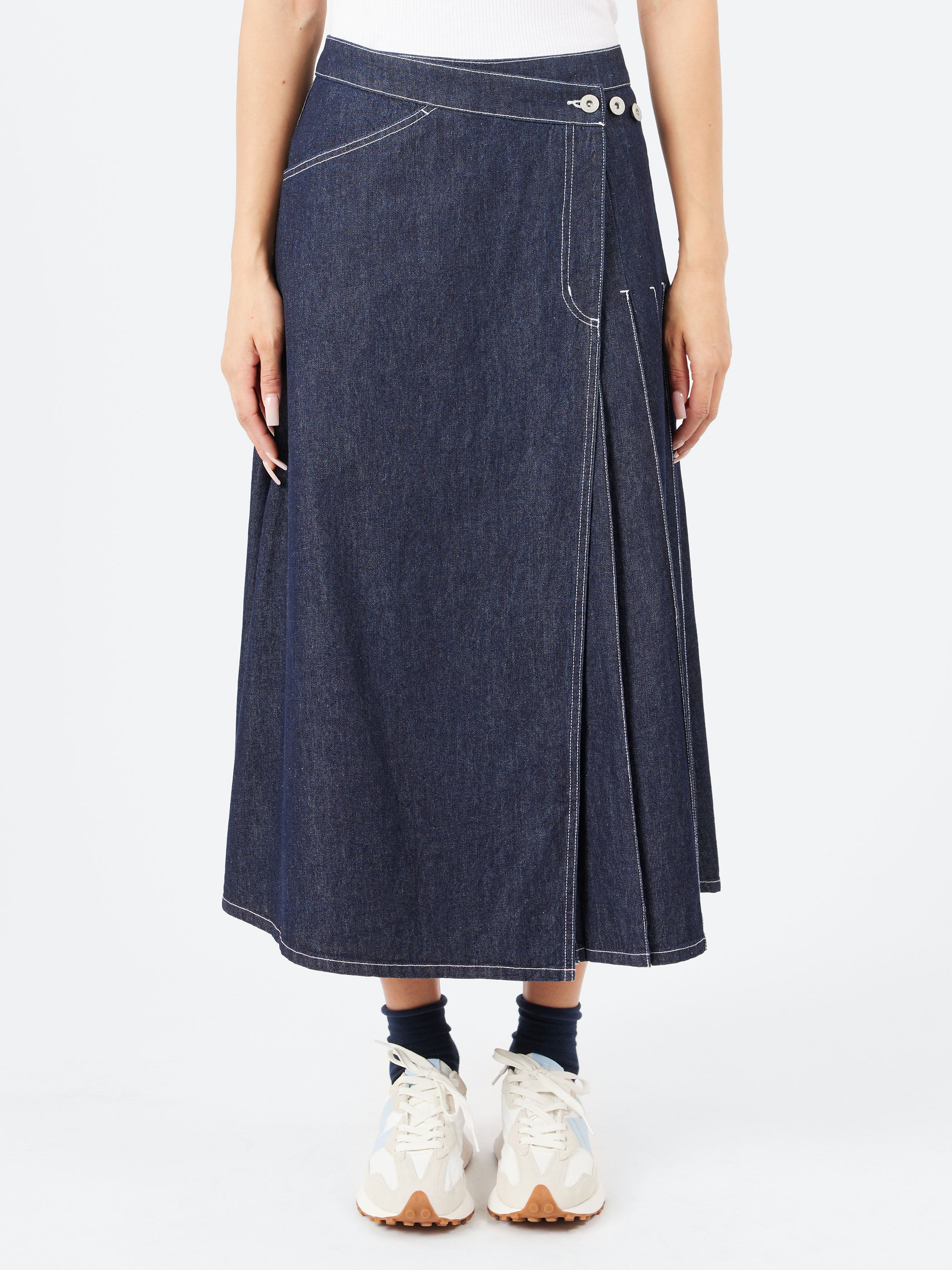Pleated Wrap Skirt