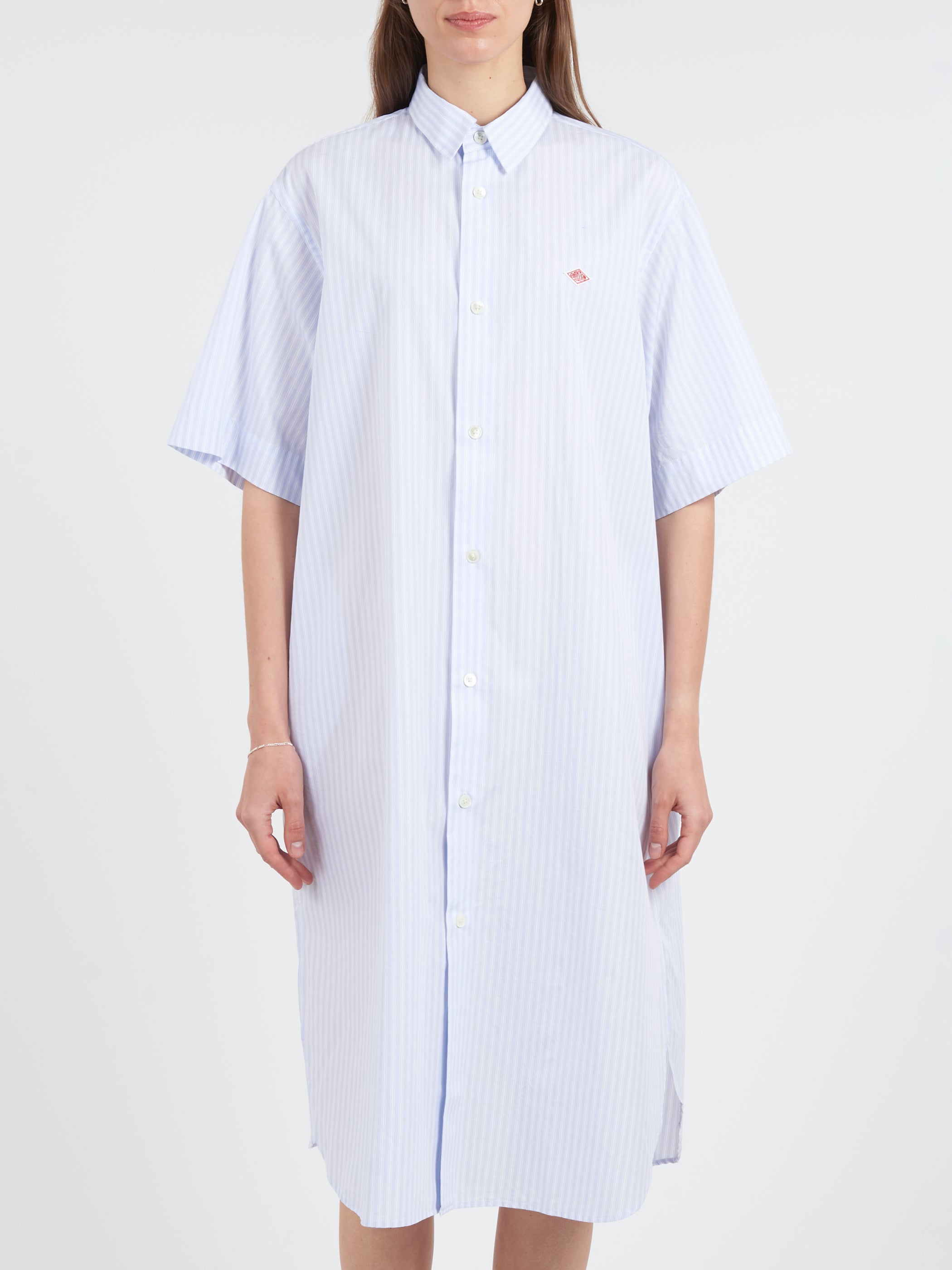 Cotton Poplin Short Sleeve Shirt Dress