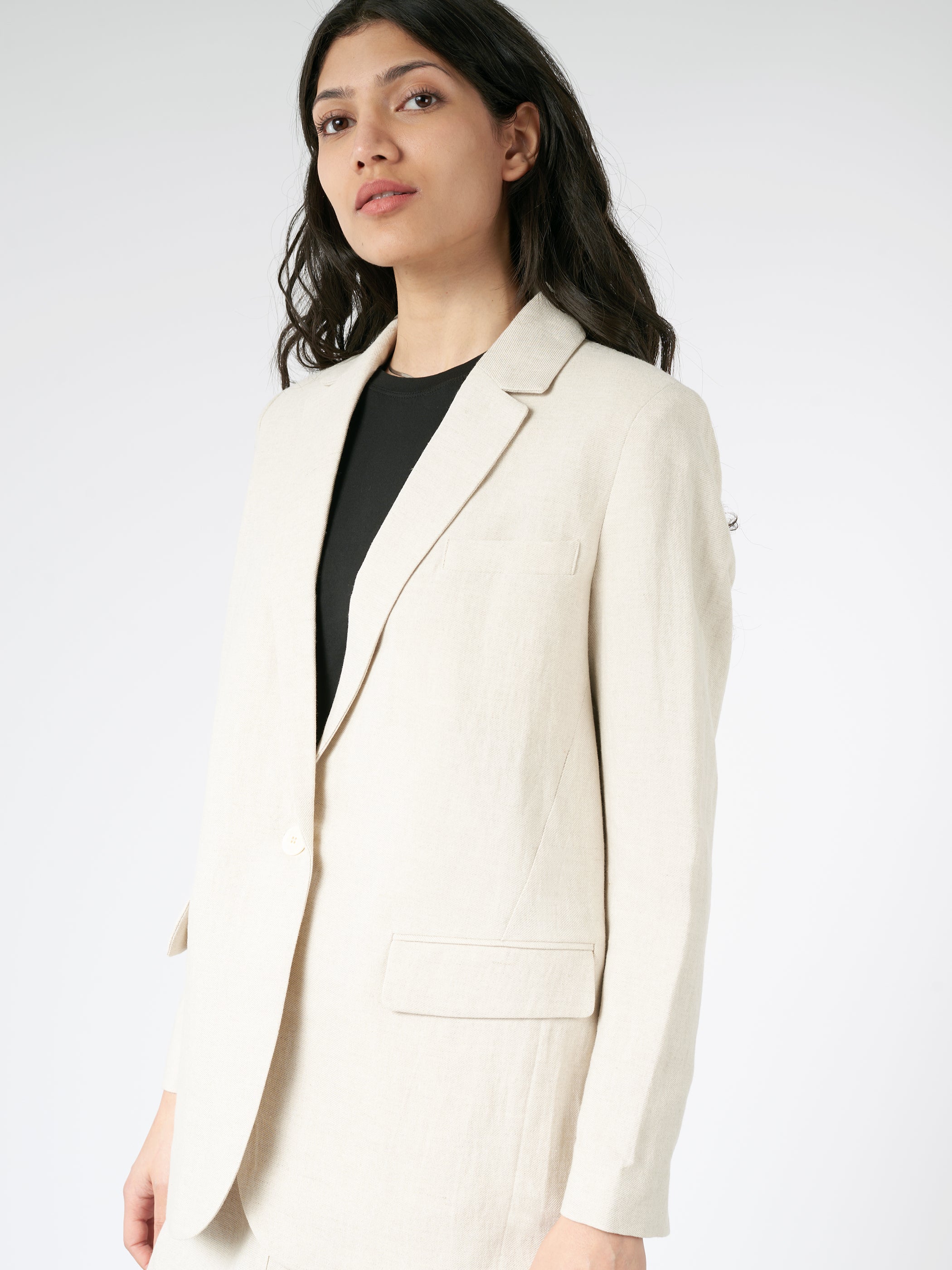 Linen Single-Breasted Jacket
