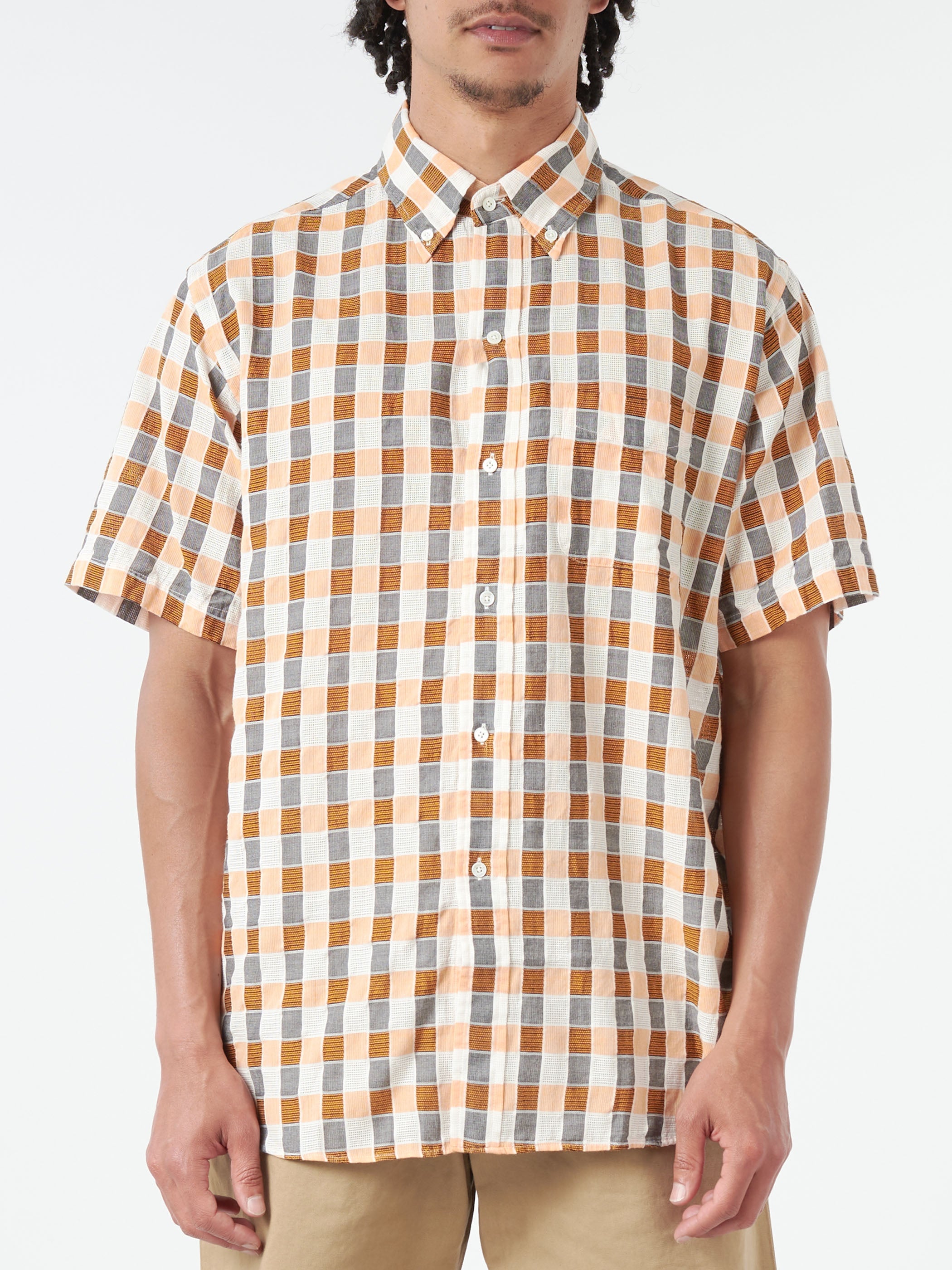 Button-Down Panama Plaid Shirt