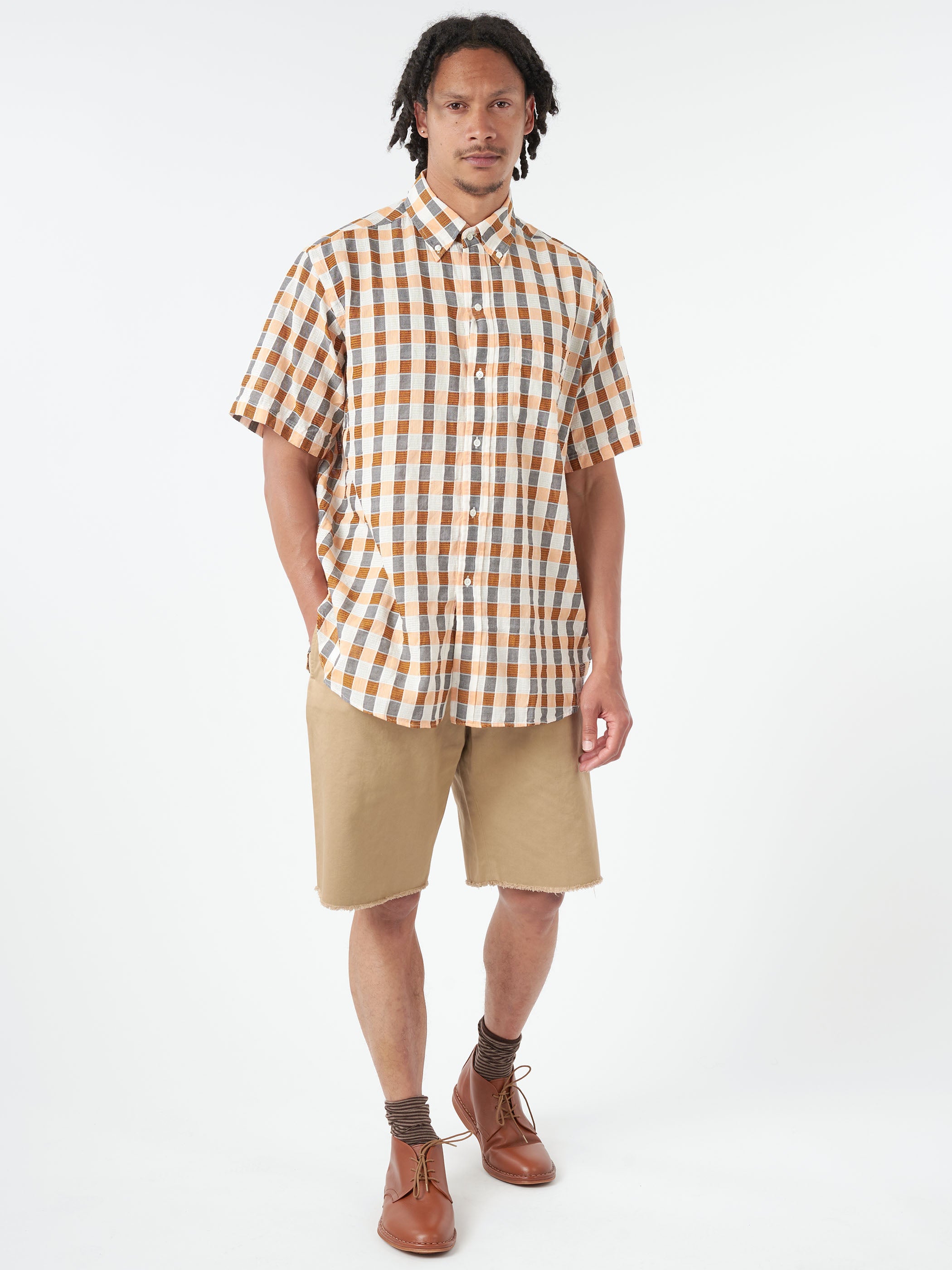 Button-Down Panama Plaid Shirt