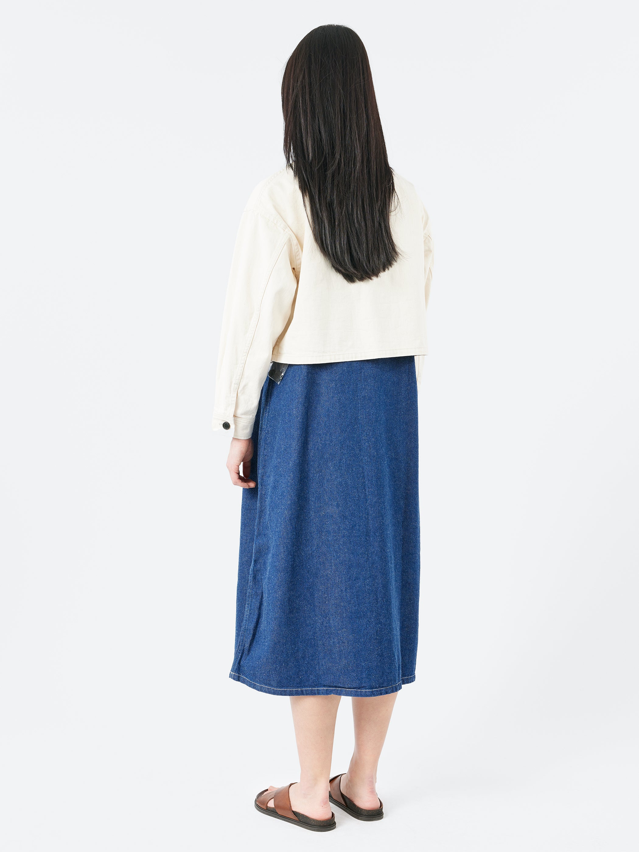 Cotton Drill Collarless Short Jacket