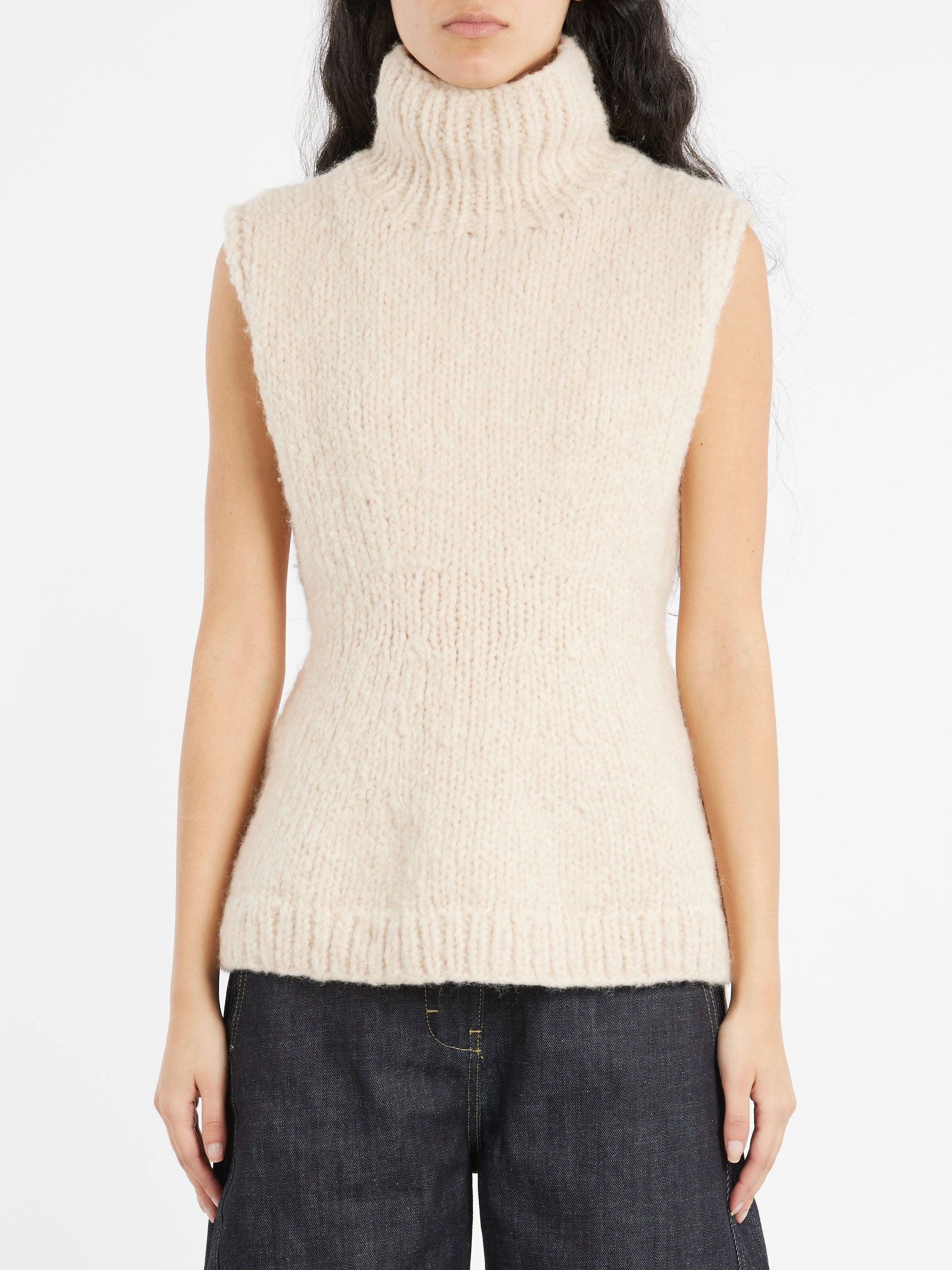 Handknit Peplum Shell