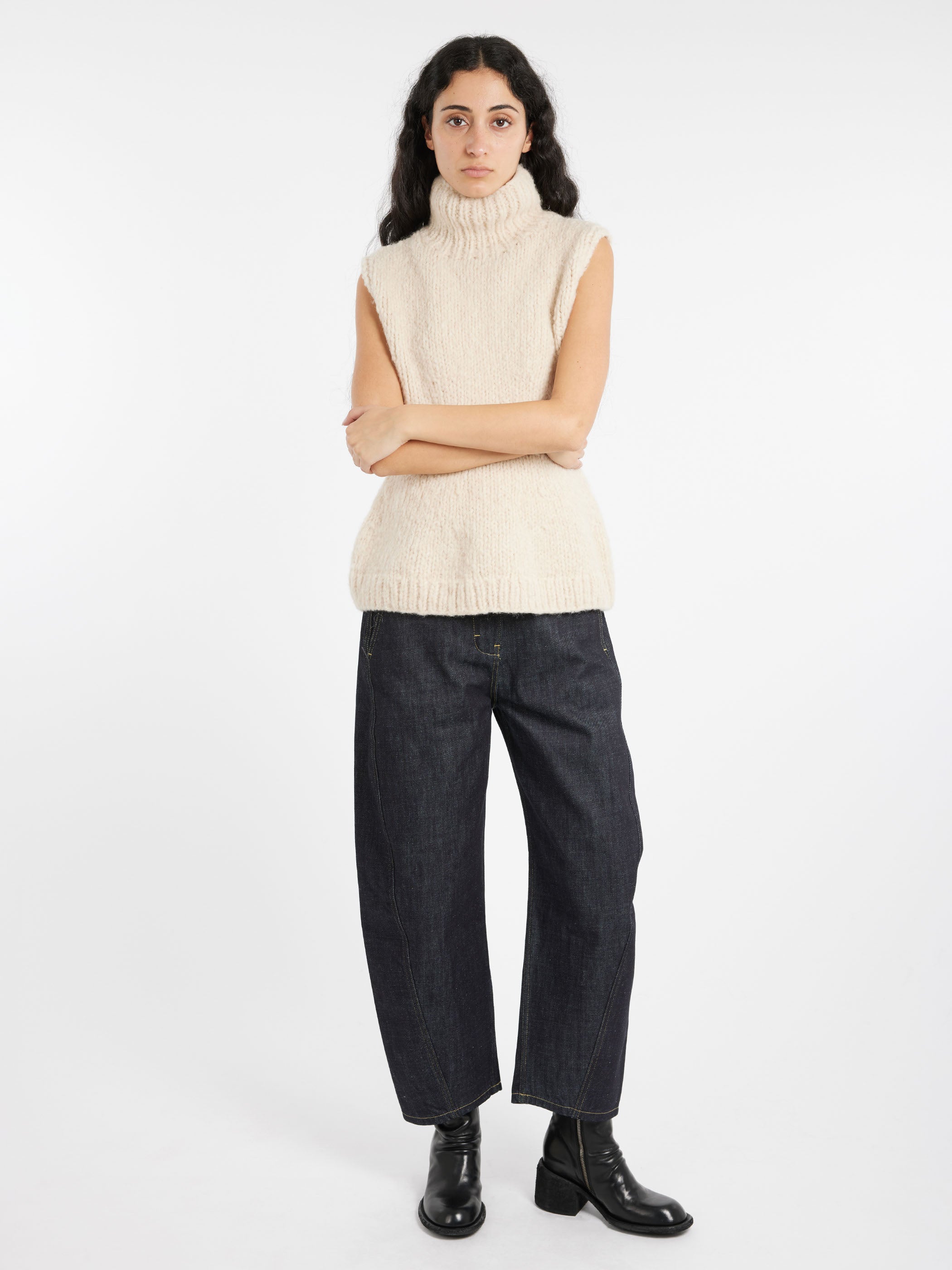 Handknit Peplum Shell