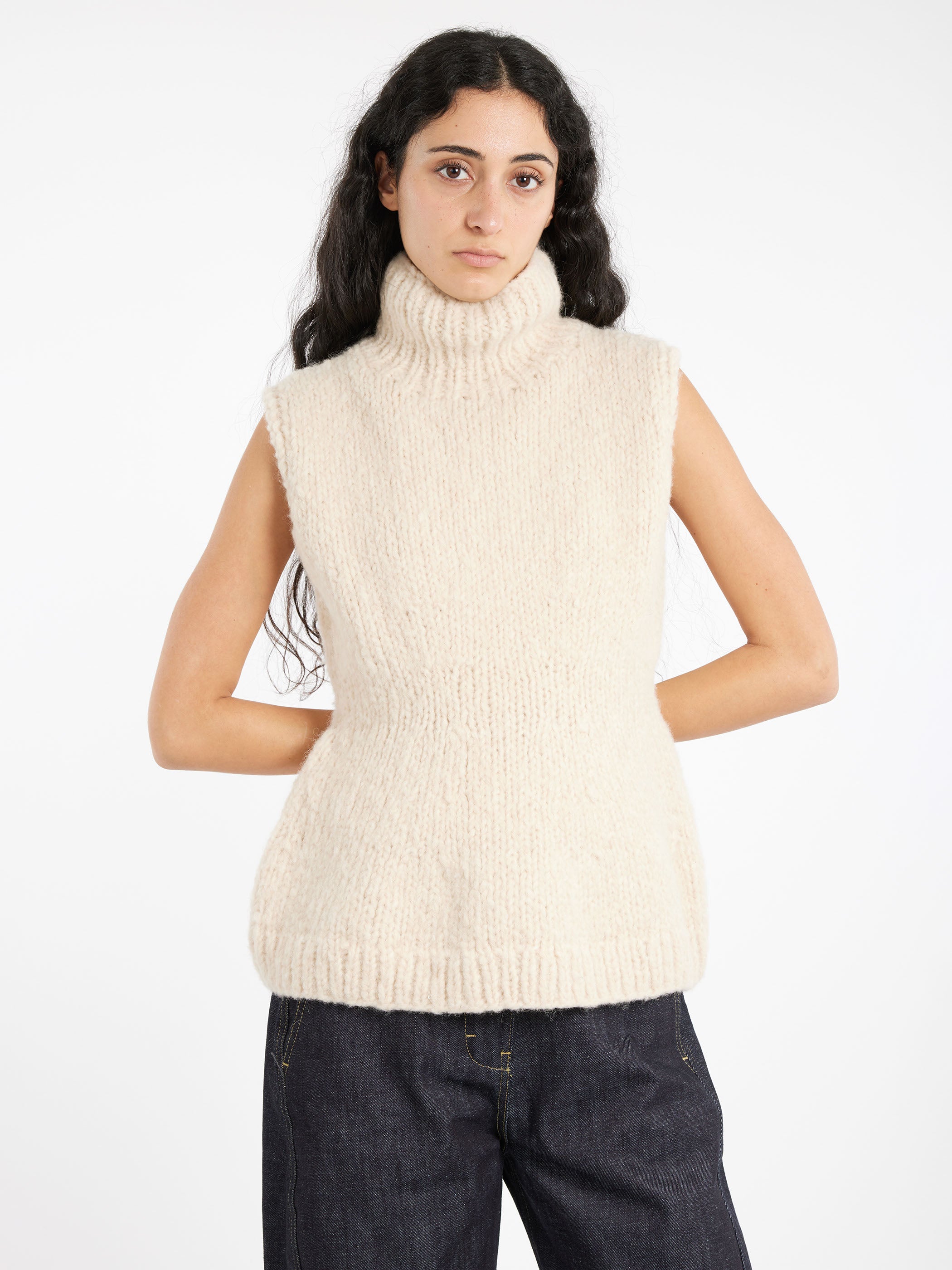 Handknit Peplum Shell