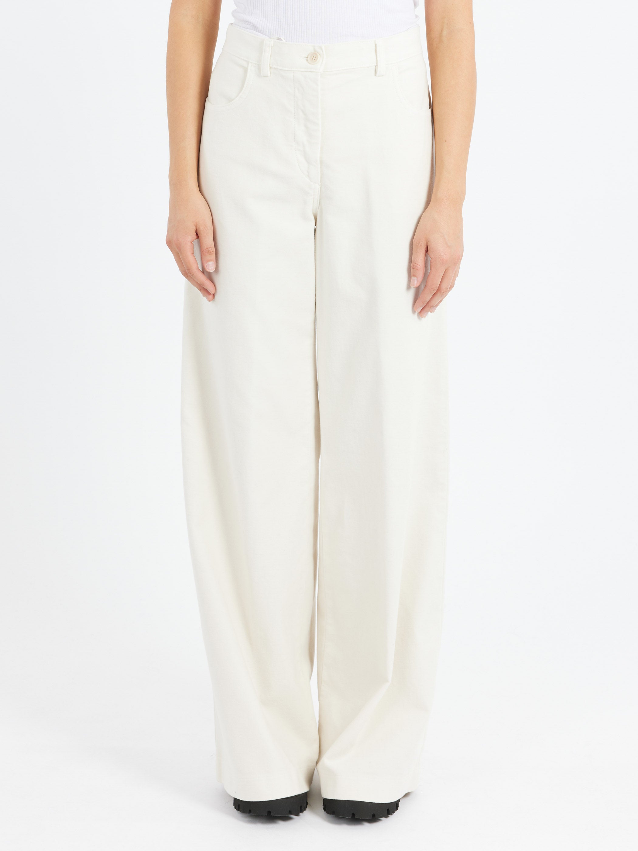 Stretch Fustian High-Waisted Trousers