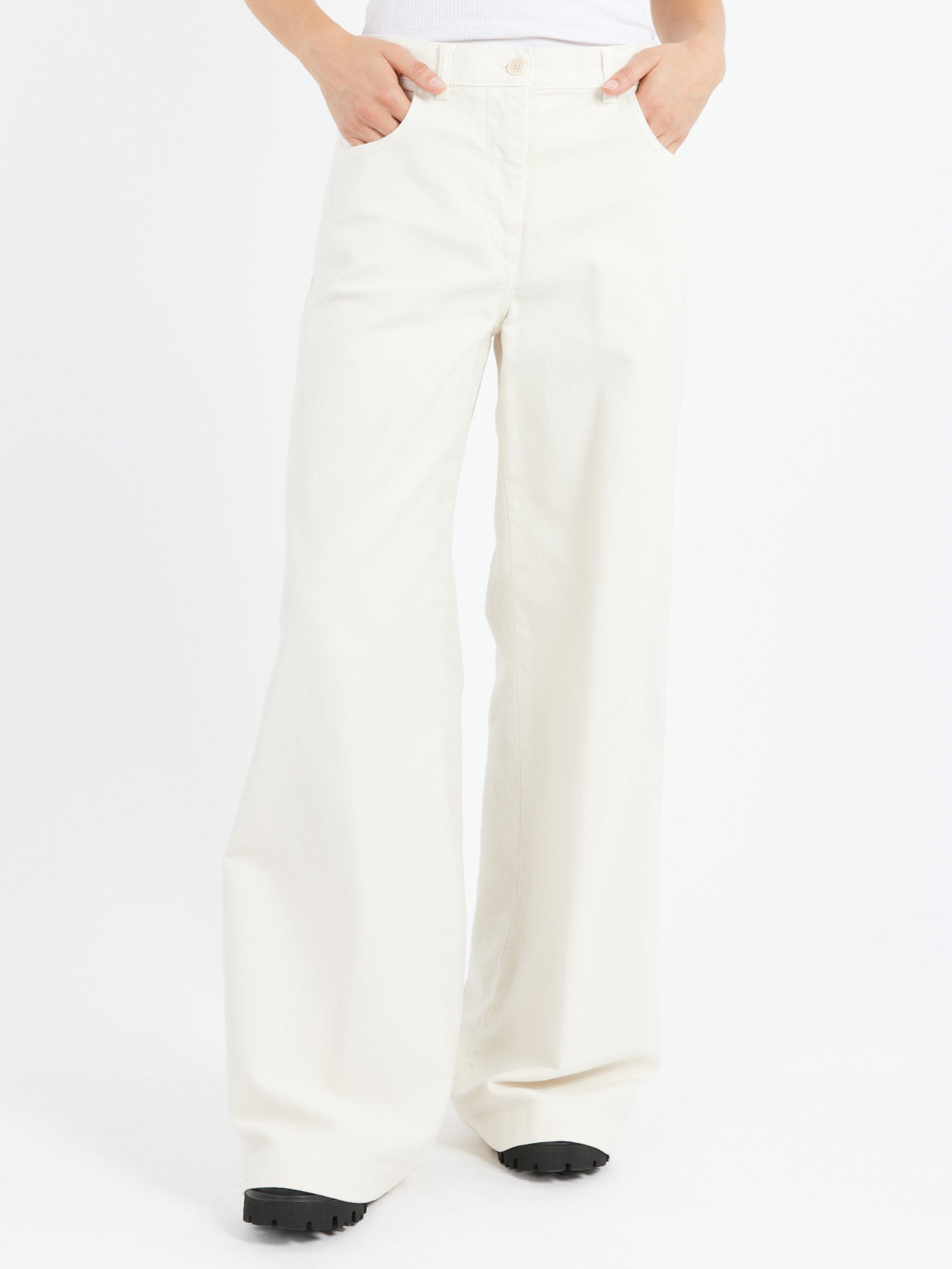 Stretch Fustian High-Waisted Trousers