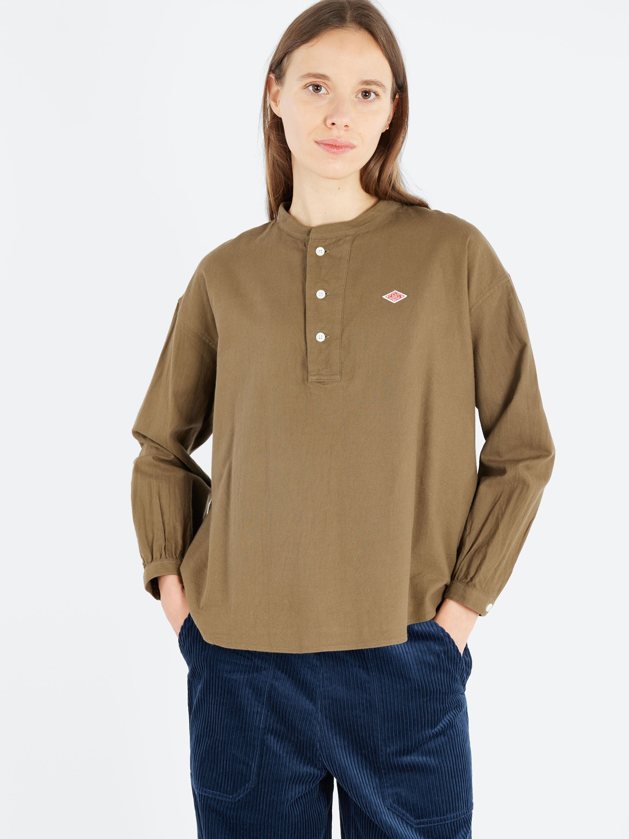 Henley Neck Pullover Shirt