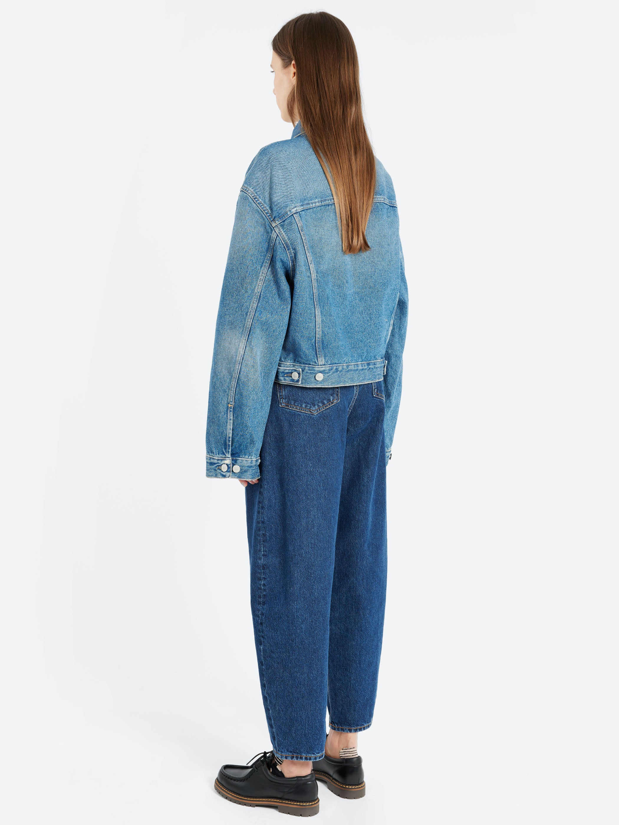 Collared Button-Up Denim Jacket