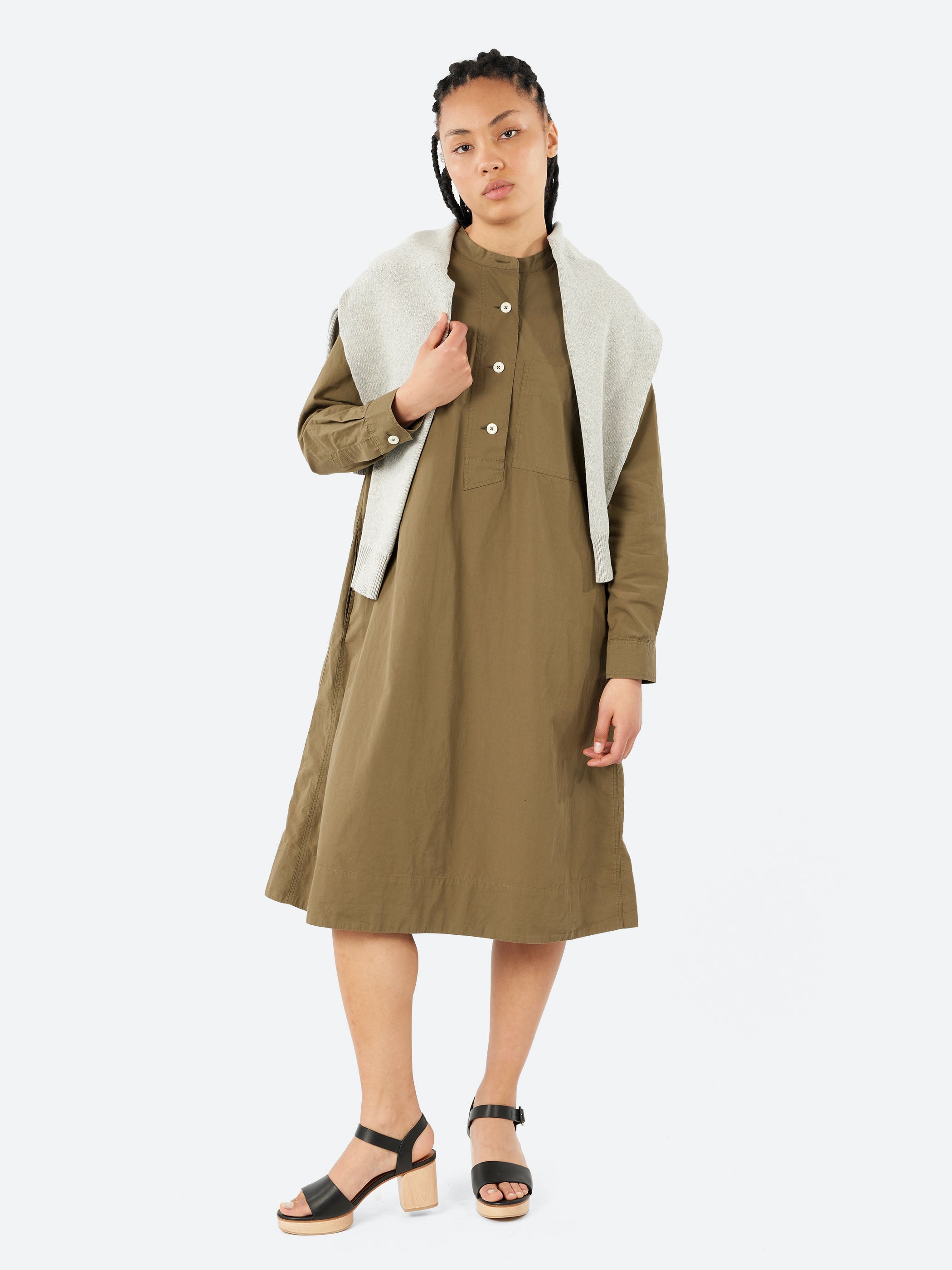 MHL Collarless Swing Dress