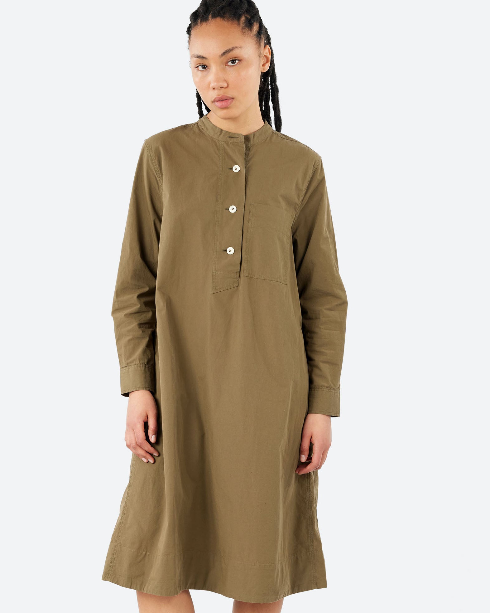 MHL Collarless Swing Dress