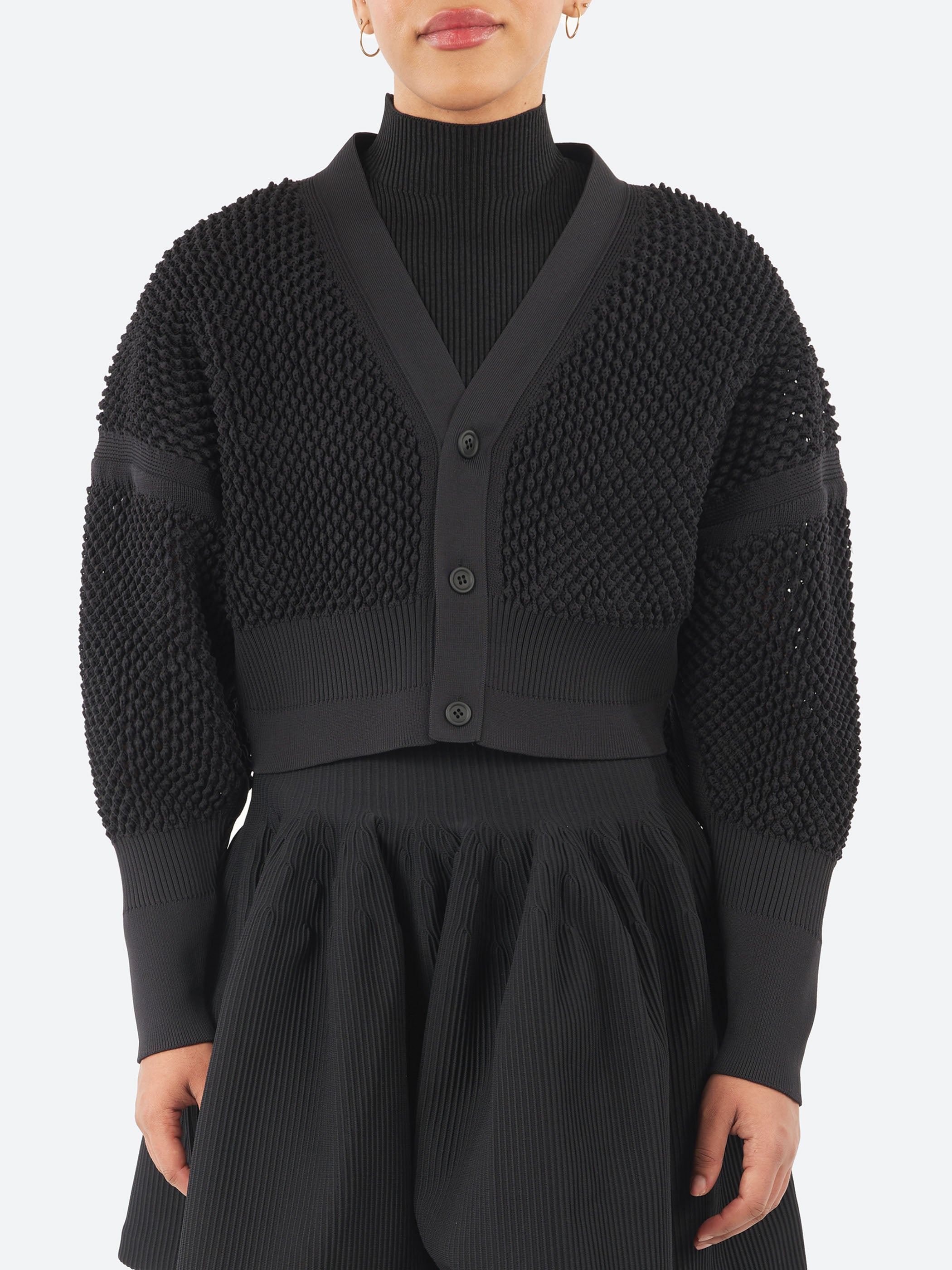 Lattice Cropped Cardigan