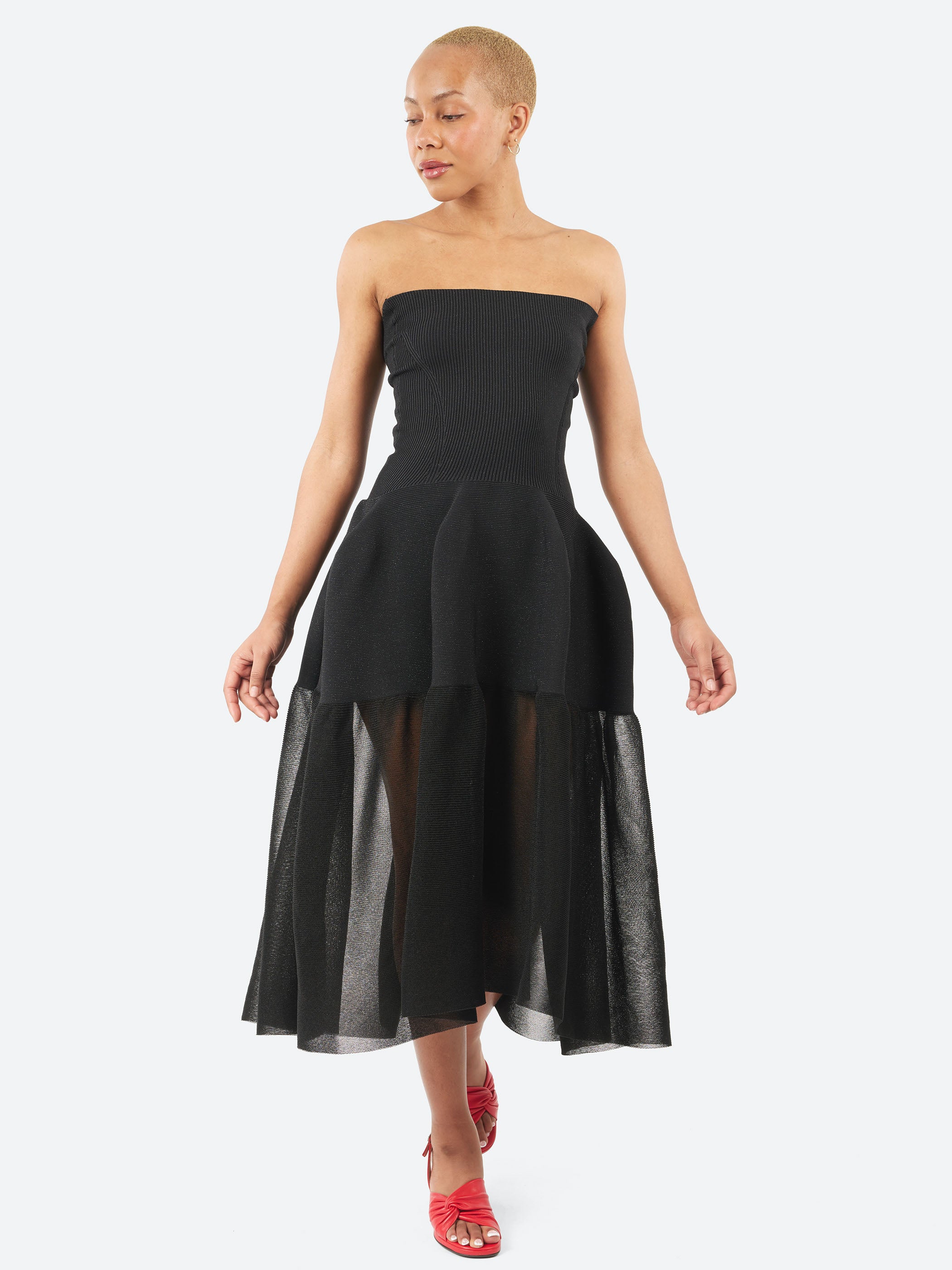 Pottery HS Lucent Glitter Strapless Dress