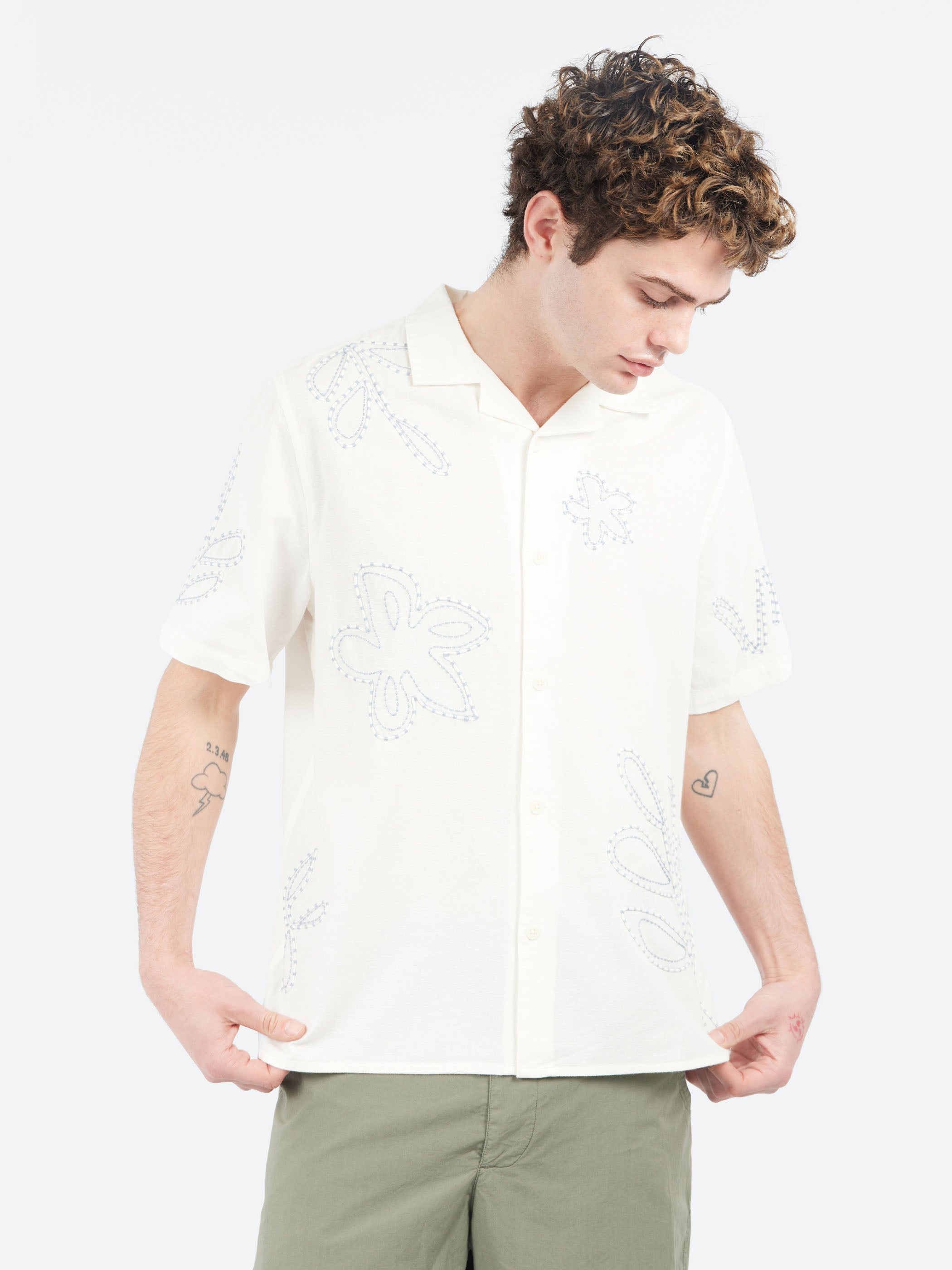 Didcot Floral Embroidered Short Sleeve Shirt