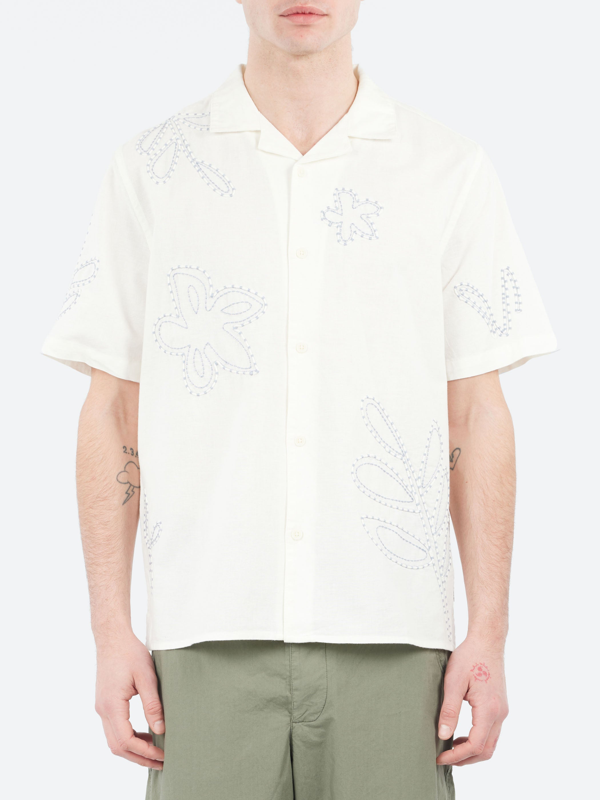 Didcot Floral Embroidered Short Sleeve Shirt