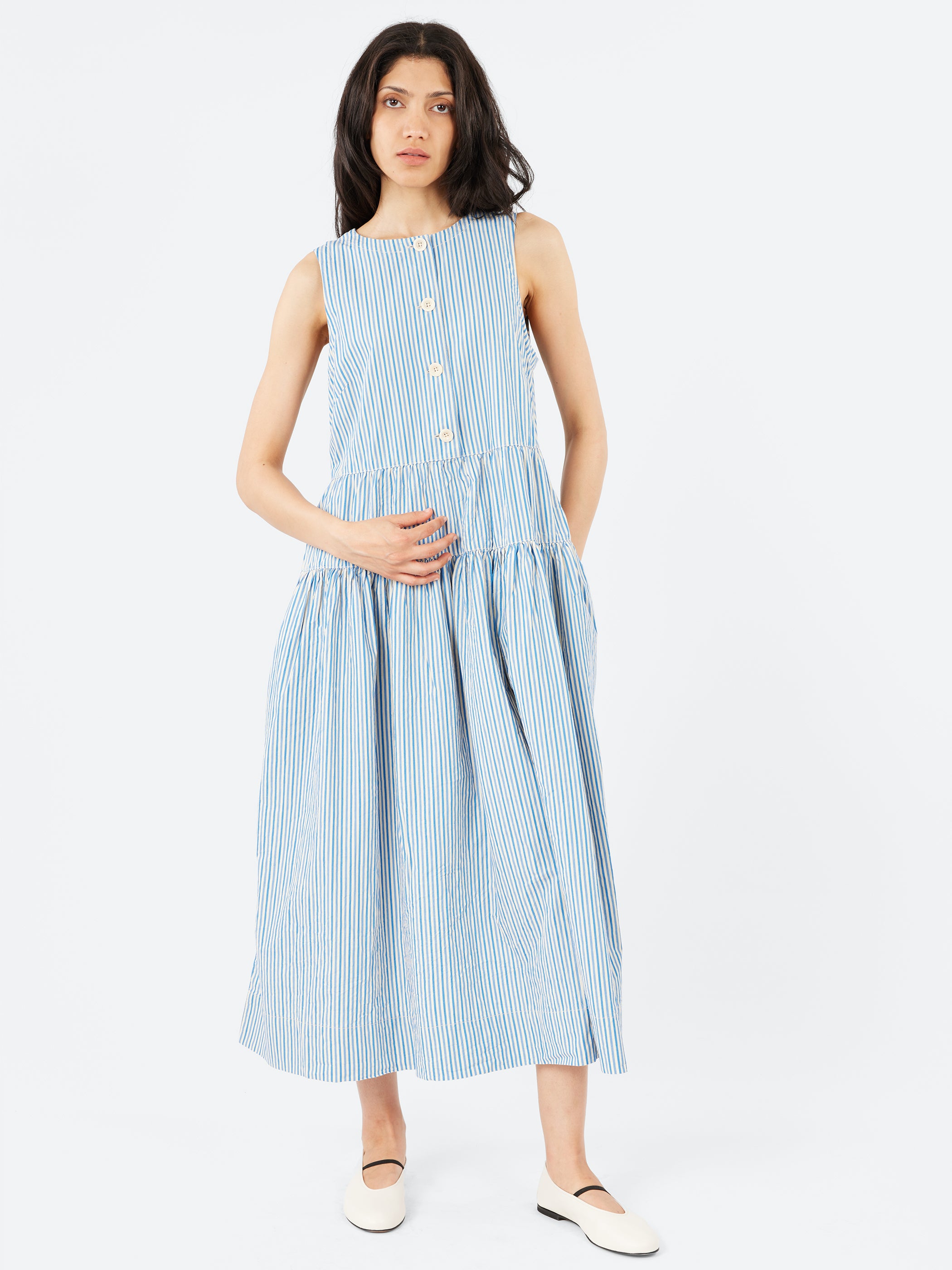 Candy Stripe Pleated Dress