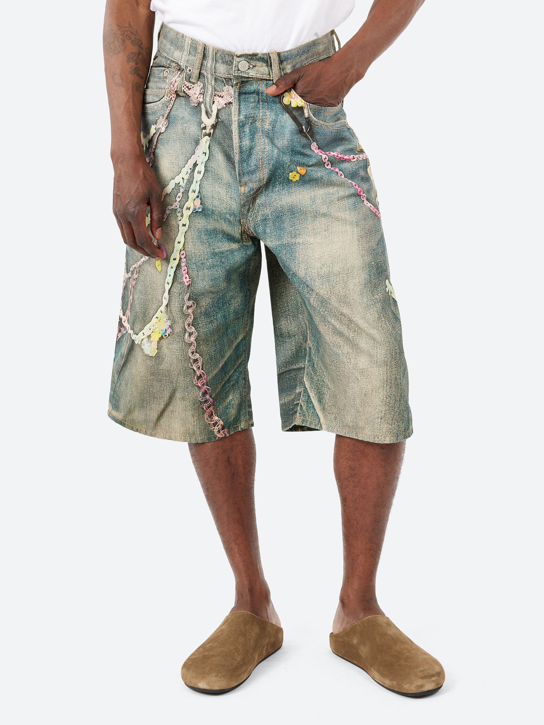 Loose Fit Denim Shorts