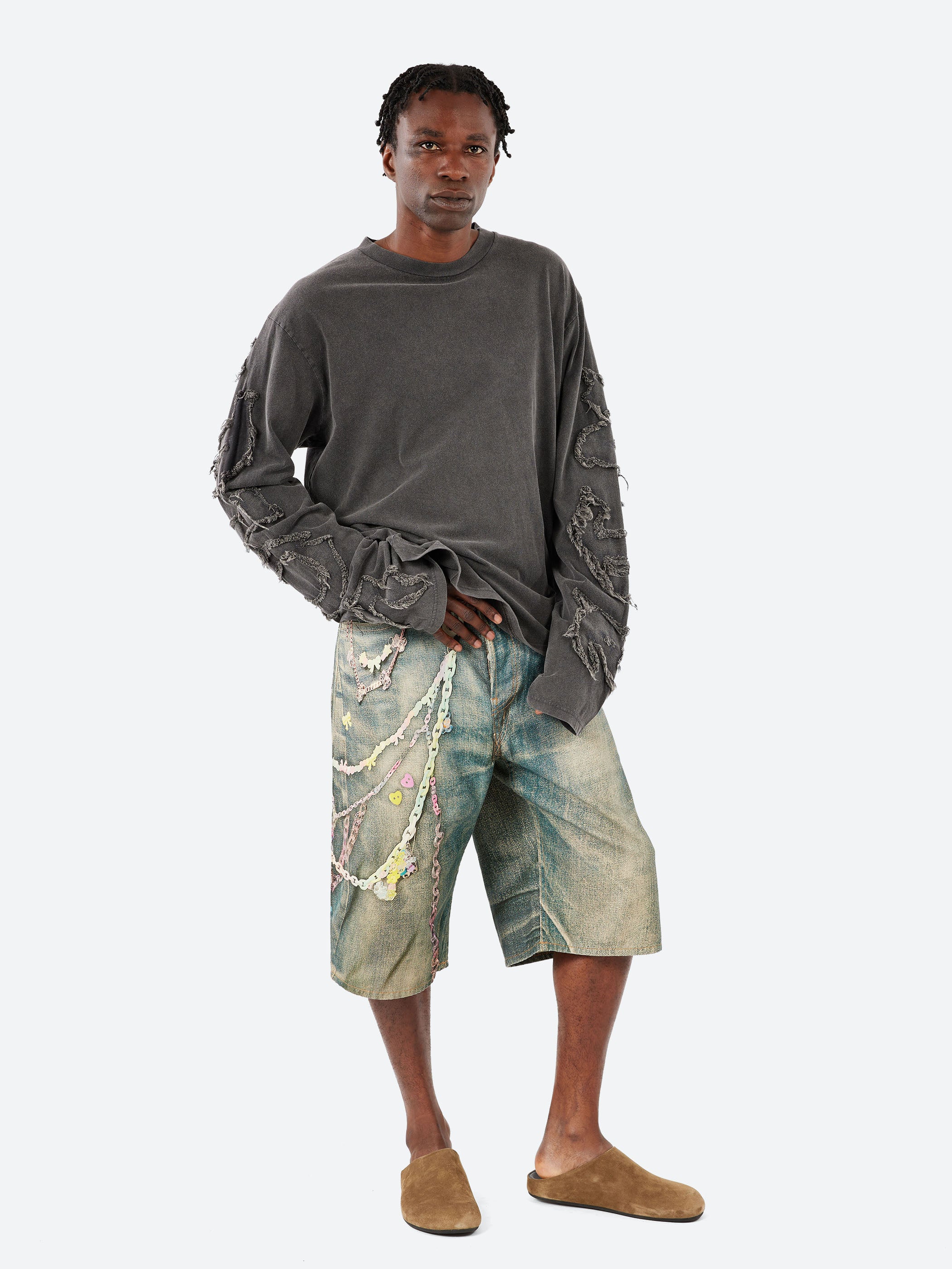 Loose Fit Denim Shorts