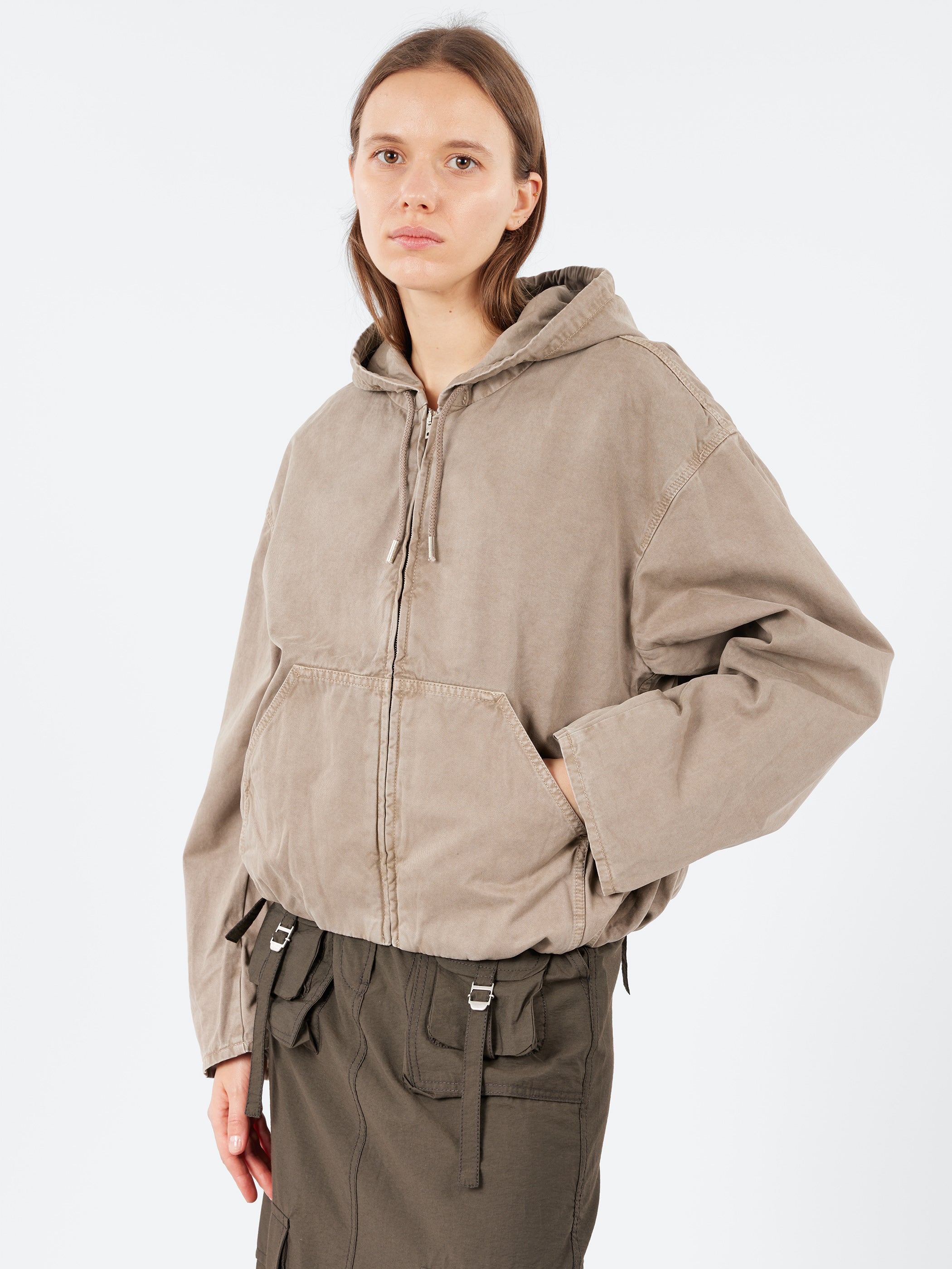 Drawstring Zip-Up Hoodie