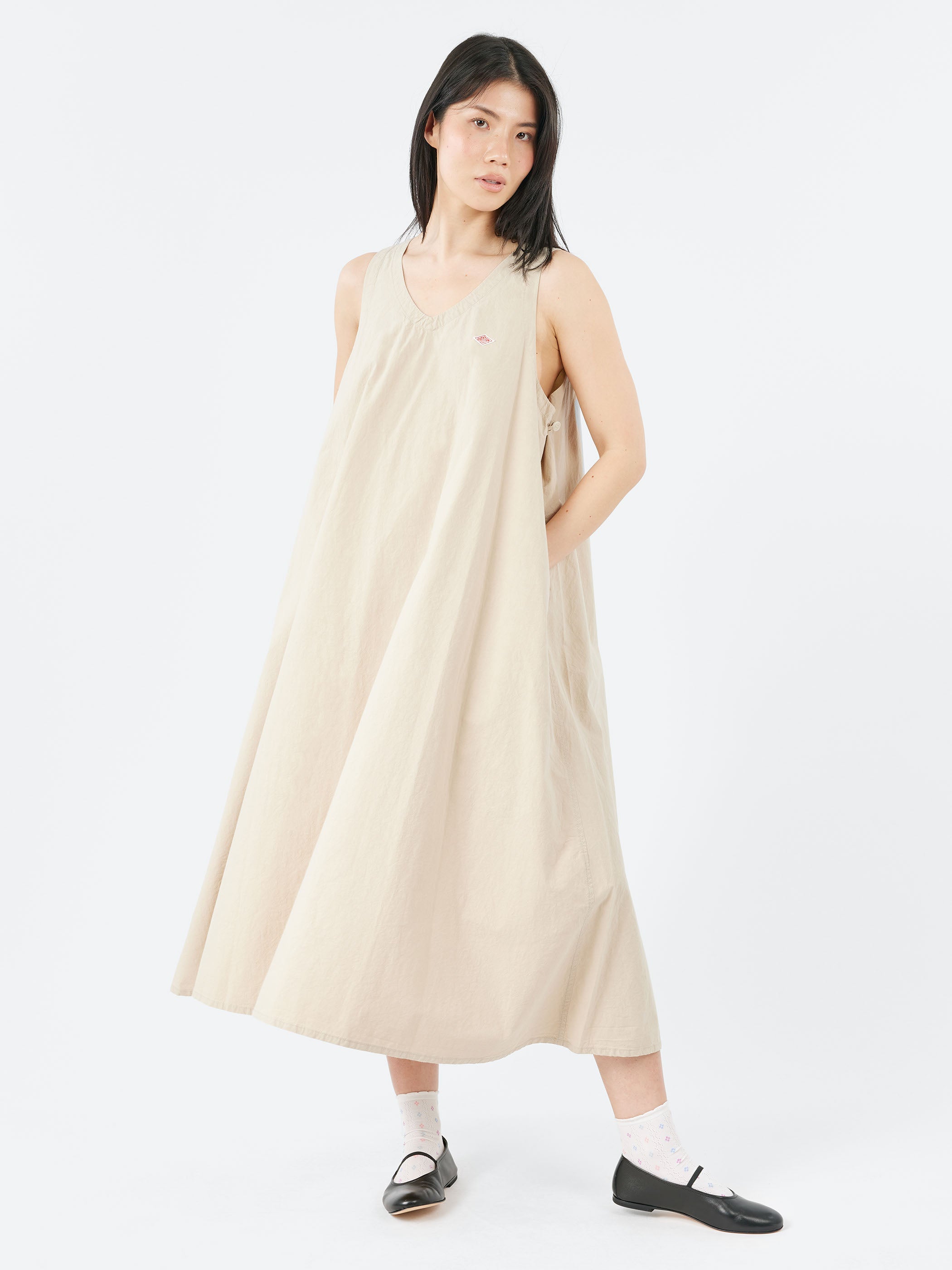 High Count Cotton V Neck Dress