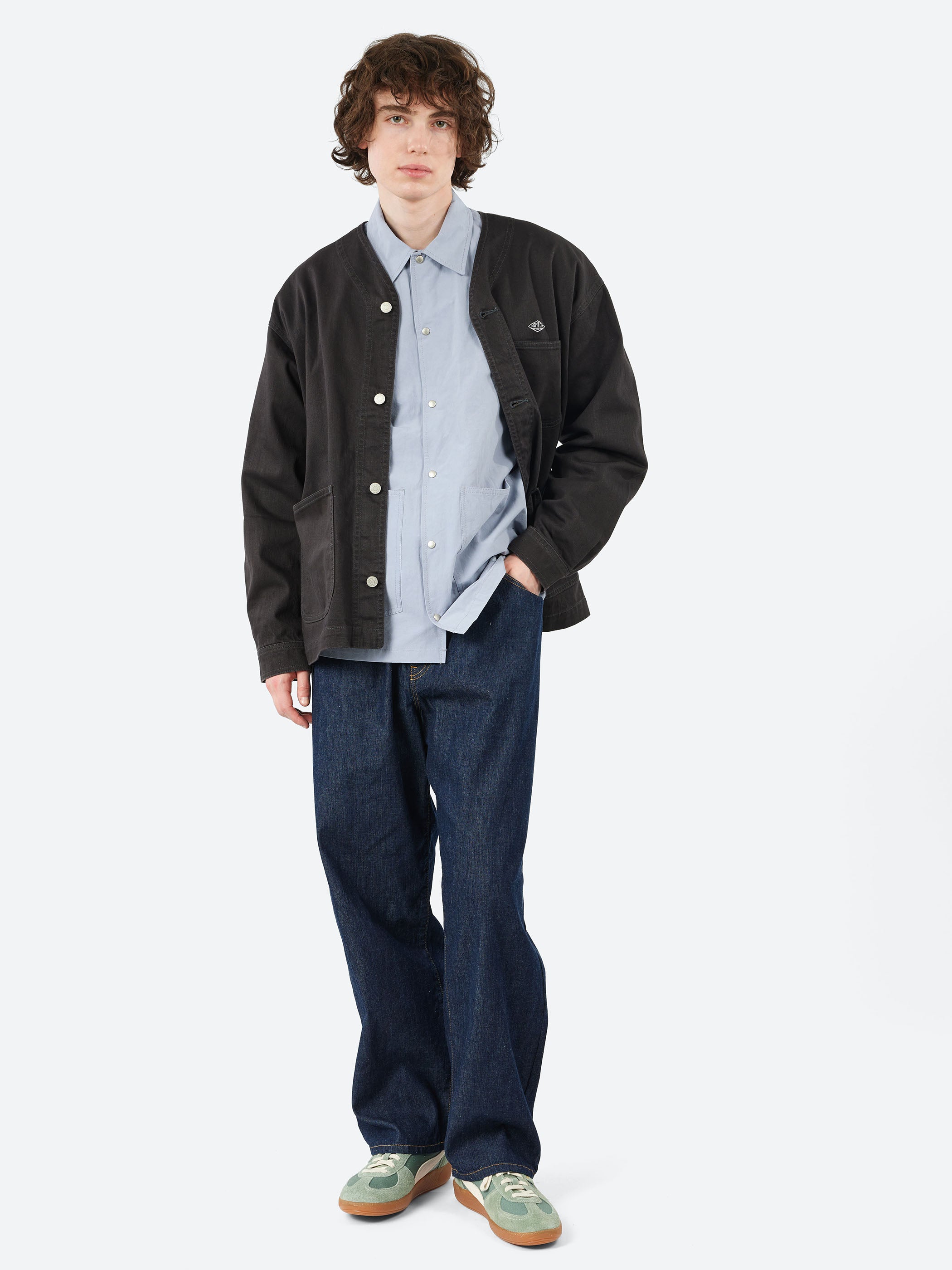 Cotton Drill Collarless Jacket