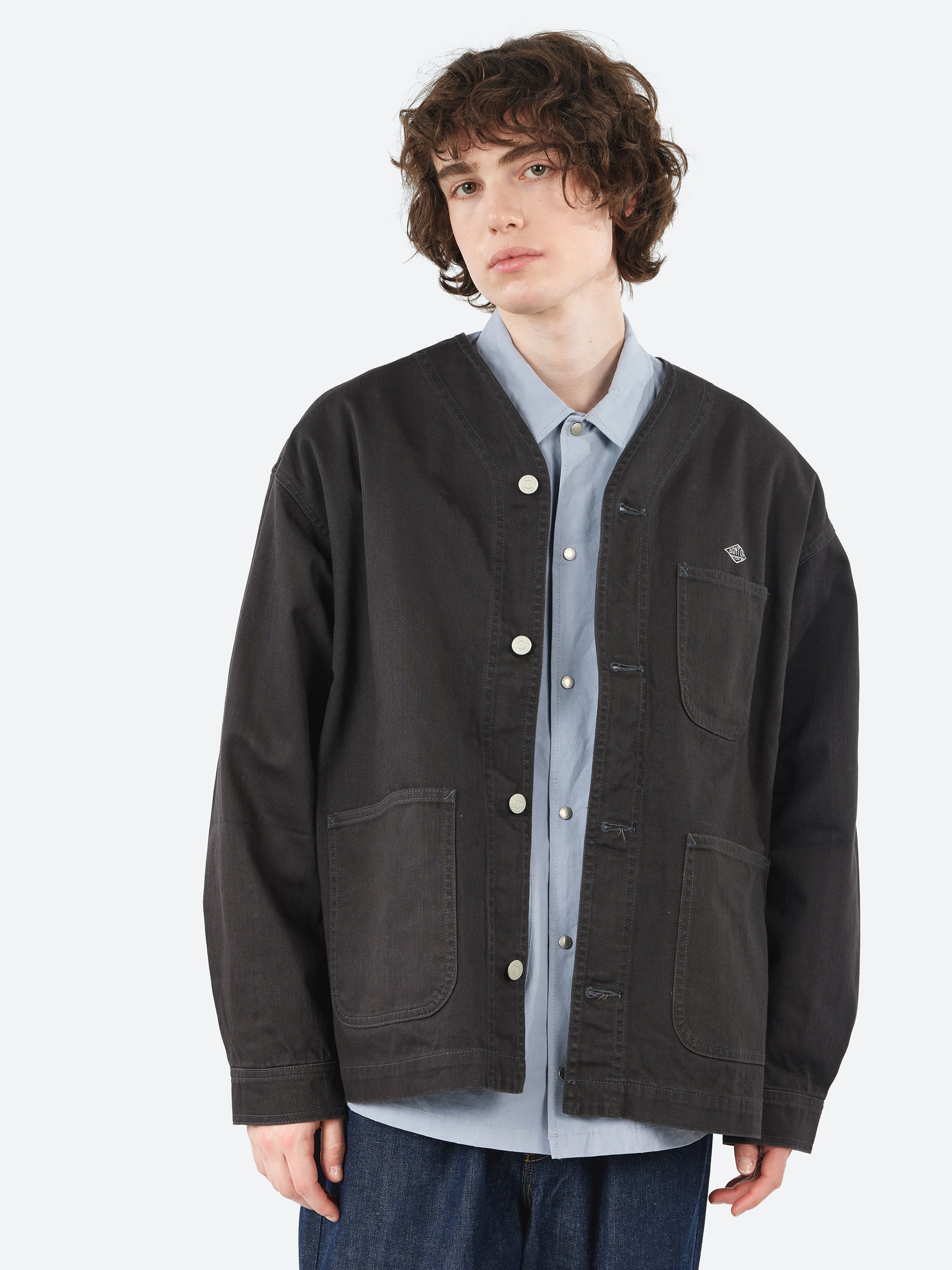 Cotton Drill Collarless Jacket