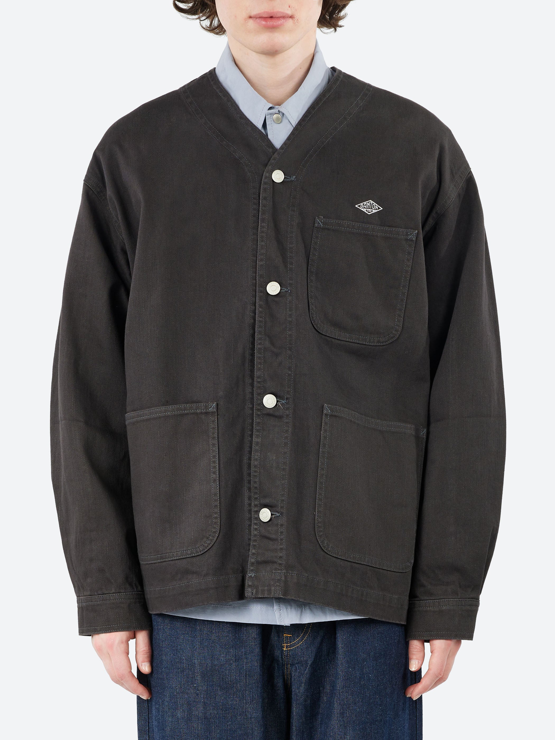 Cotton Drill Collarless Jacket