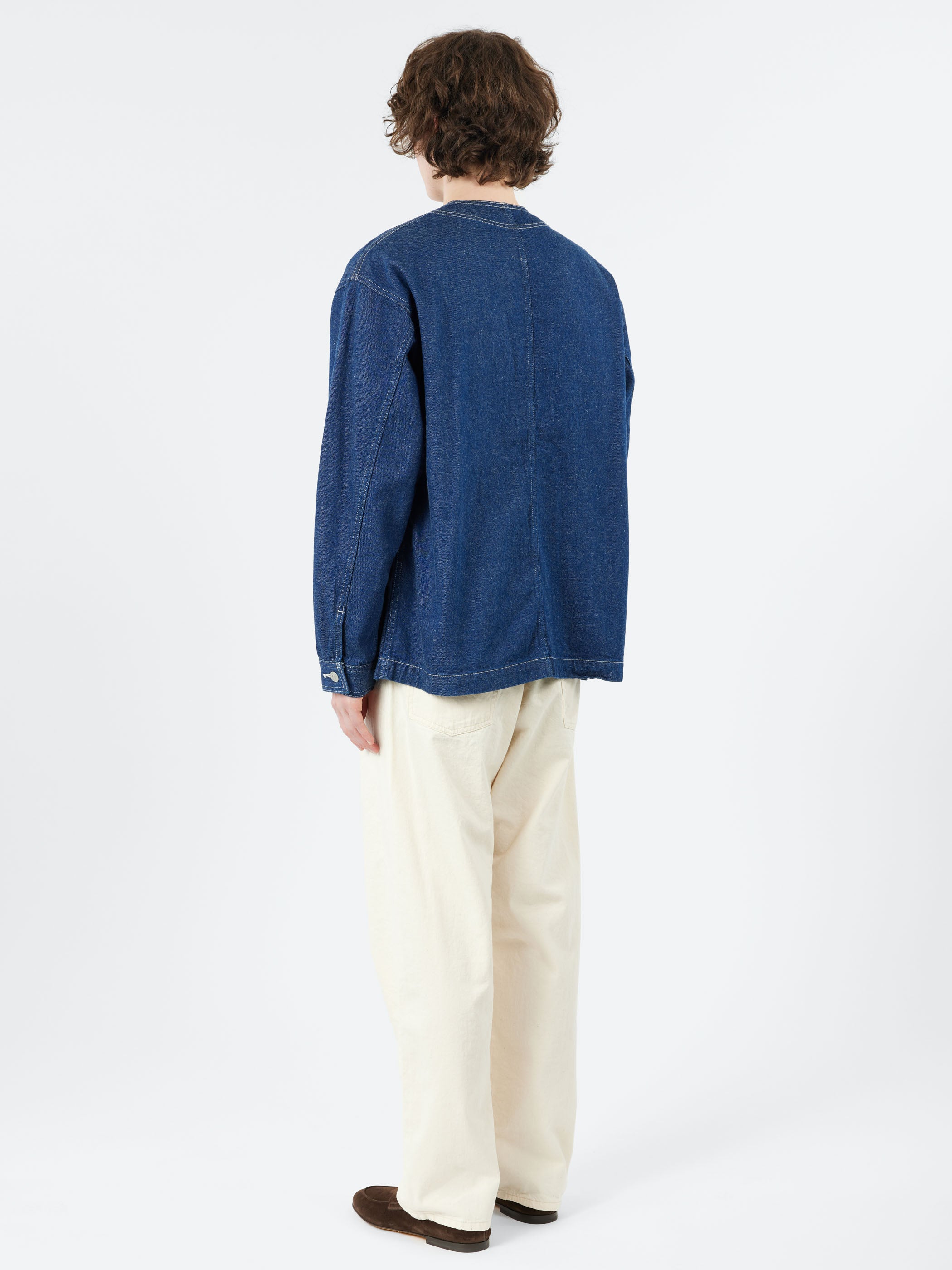 Denim Collarless Jacket