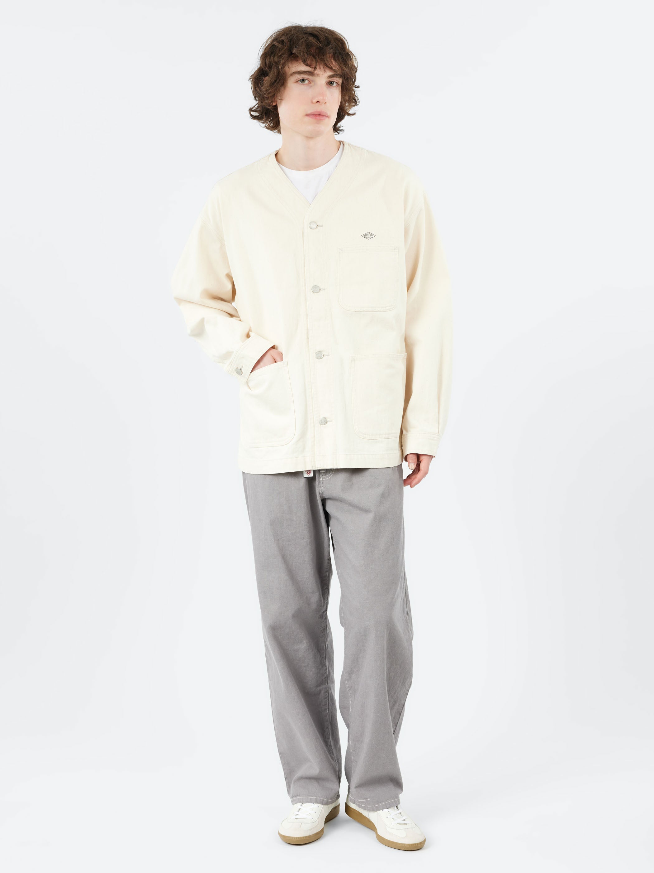 Cotton Drill Collarless Jacket
