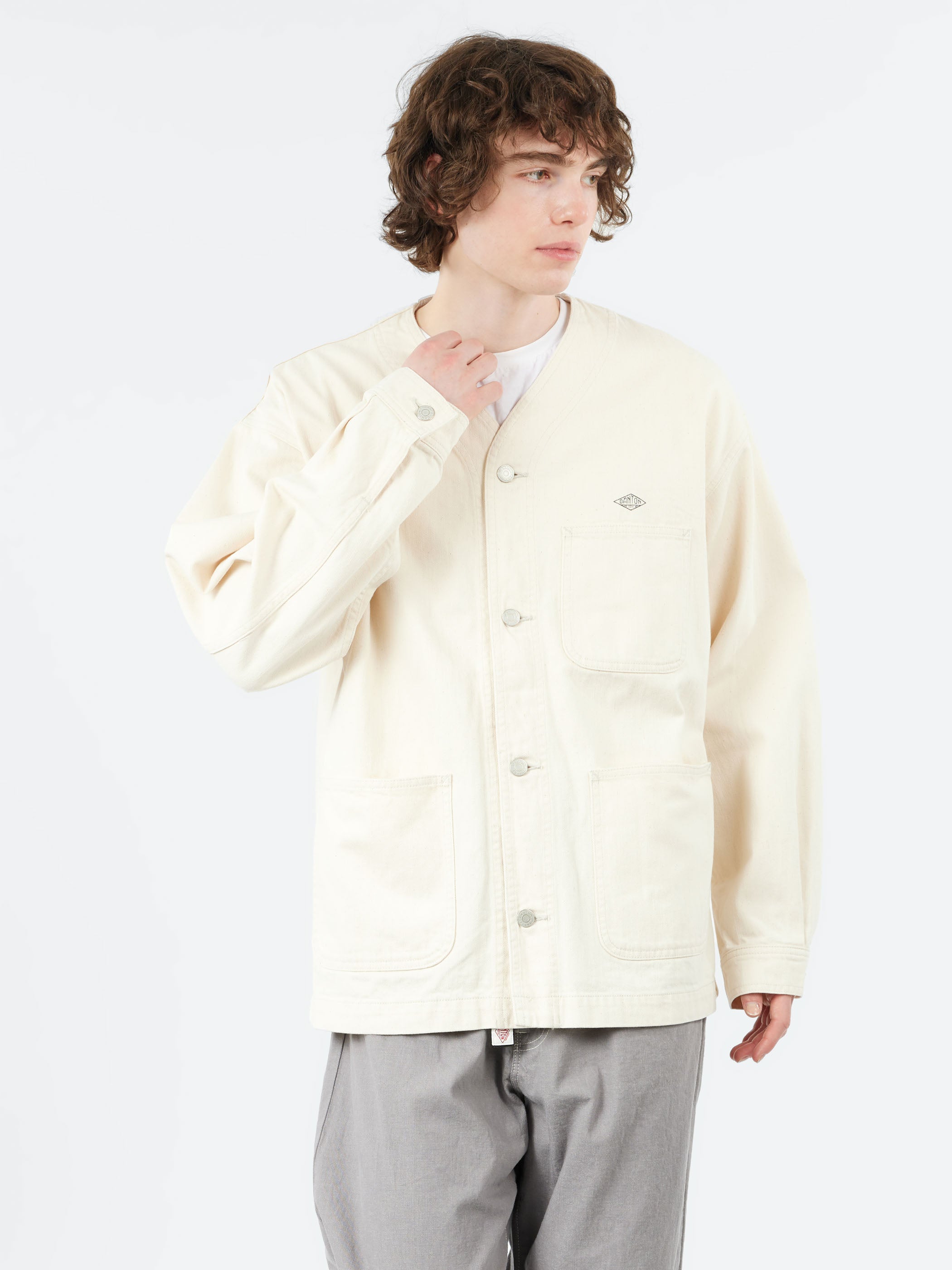 Cotton Drill Collarless Jacket