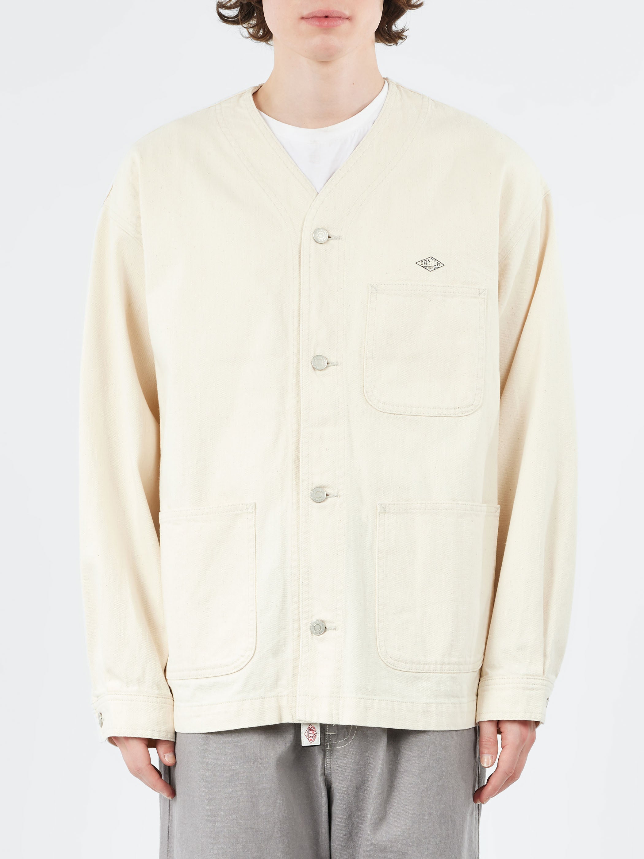 Cotton Drill Collarless Jacket