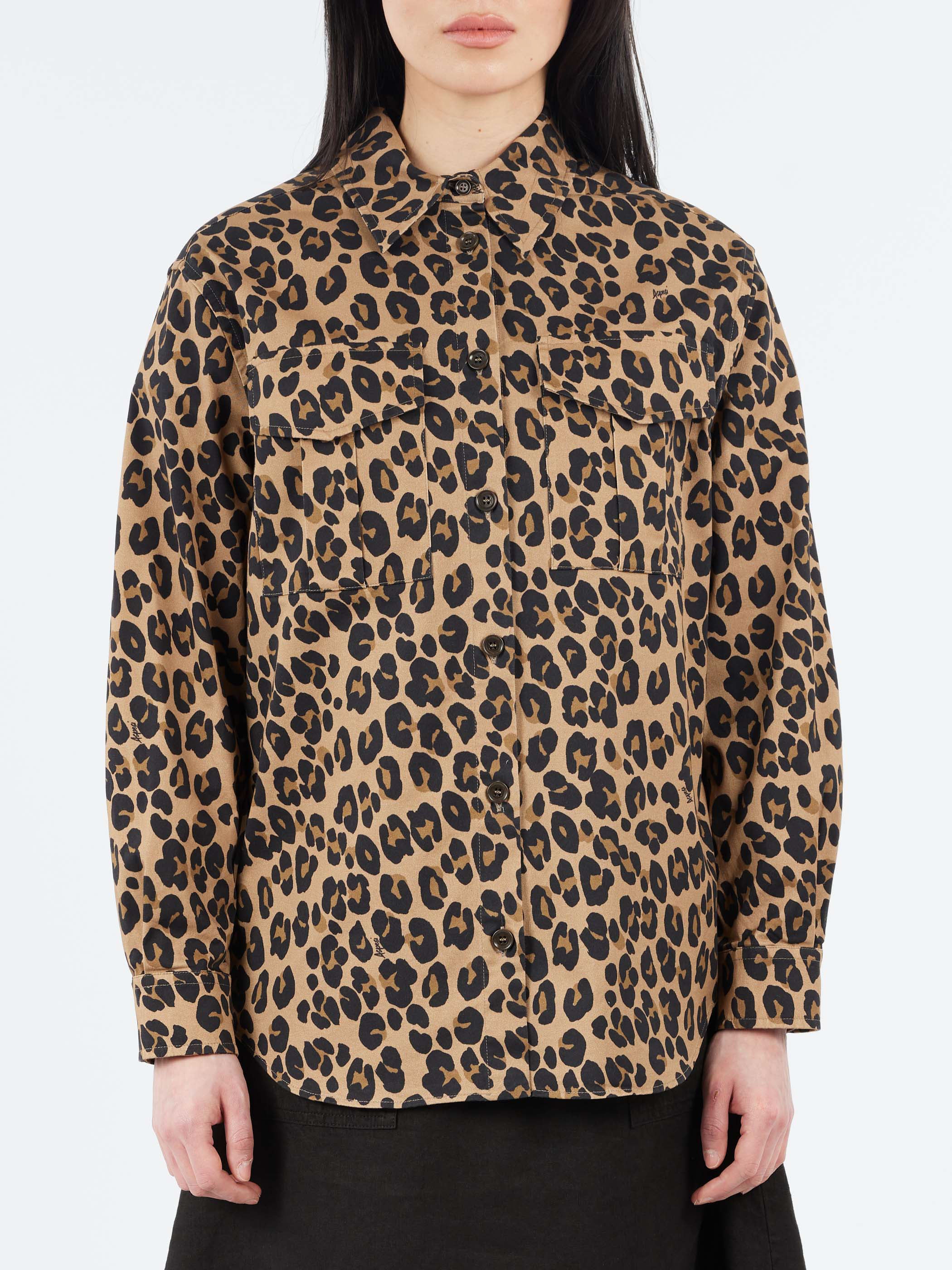 Cotton Shirt with Leopard Print