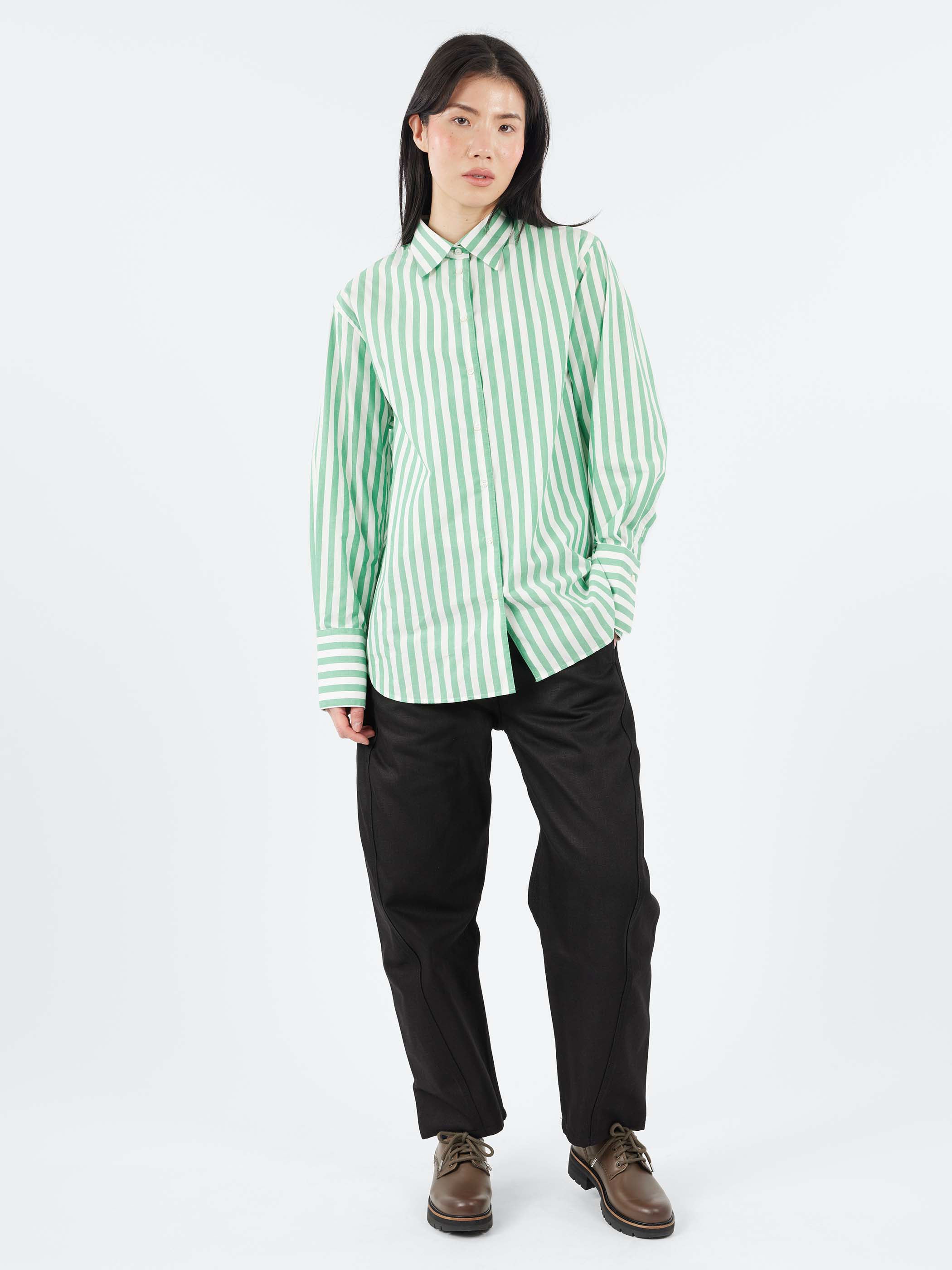 Vertical Striped Poplin Shirt