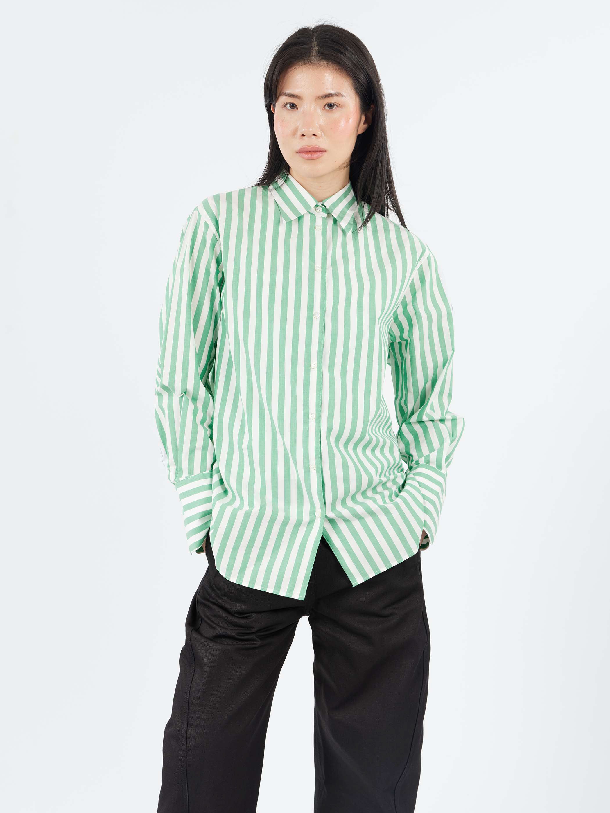 Vertical Striped Poplin Shirt