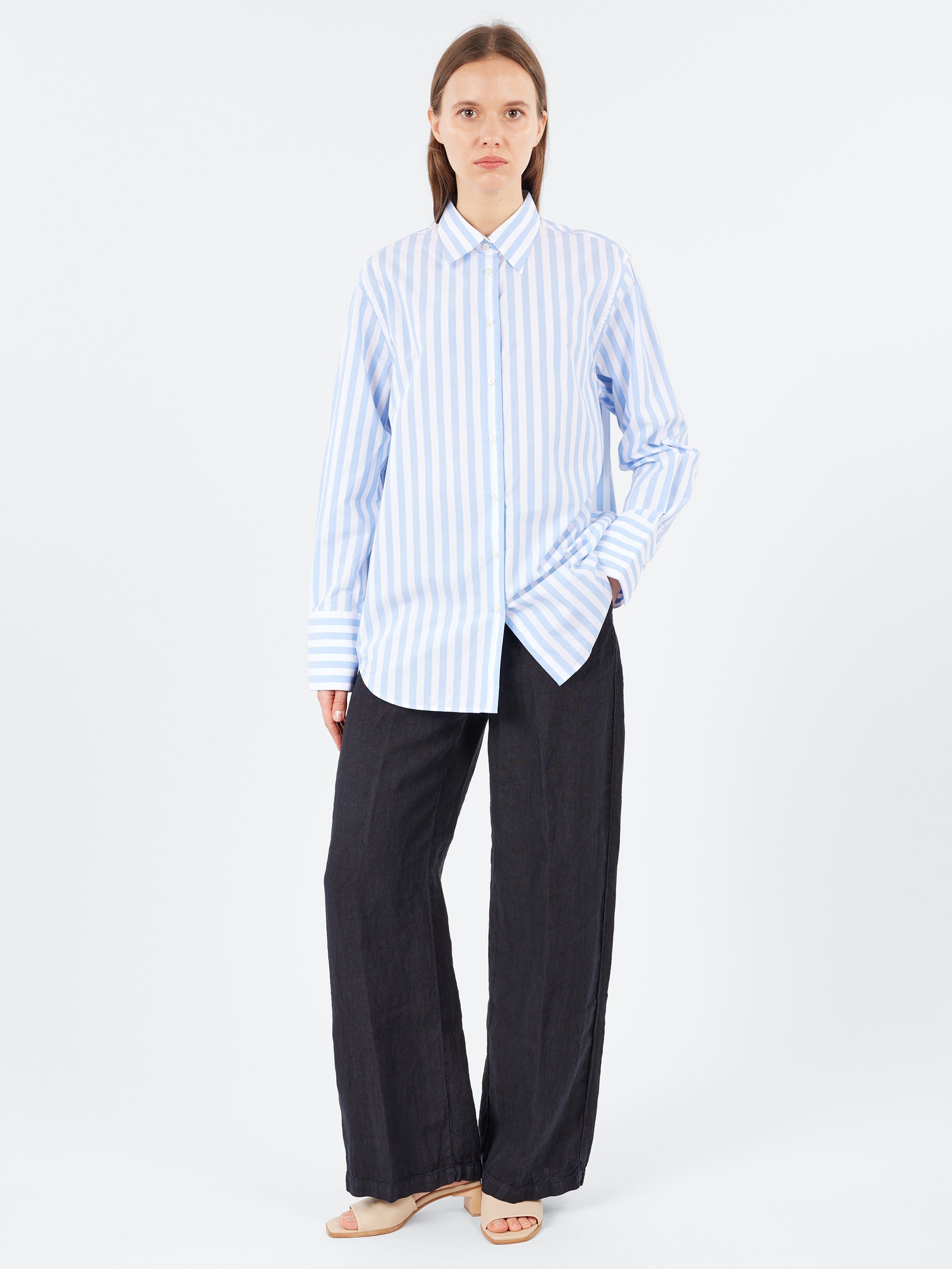Vertical Striped Poplin Shirt