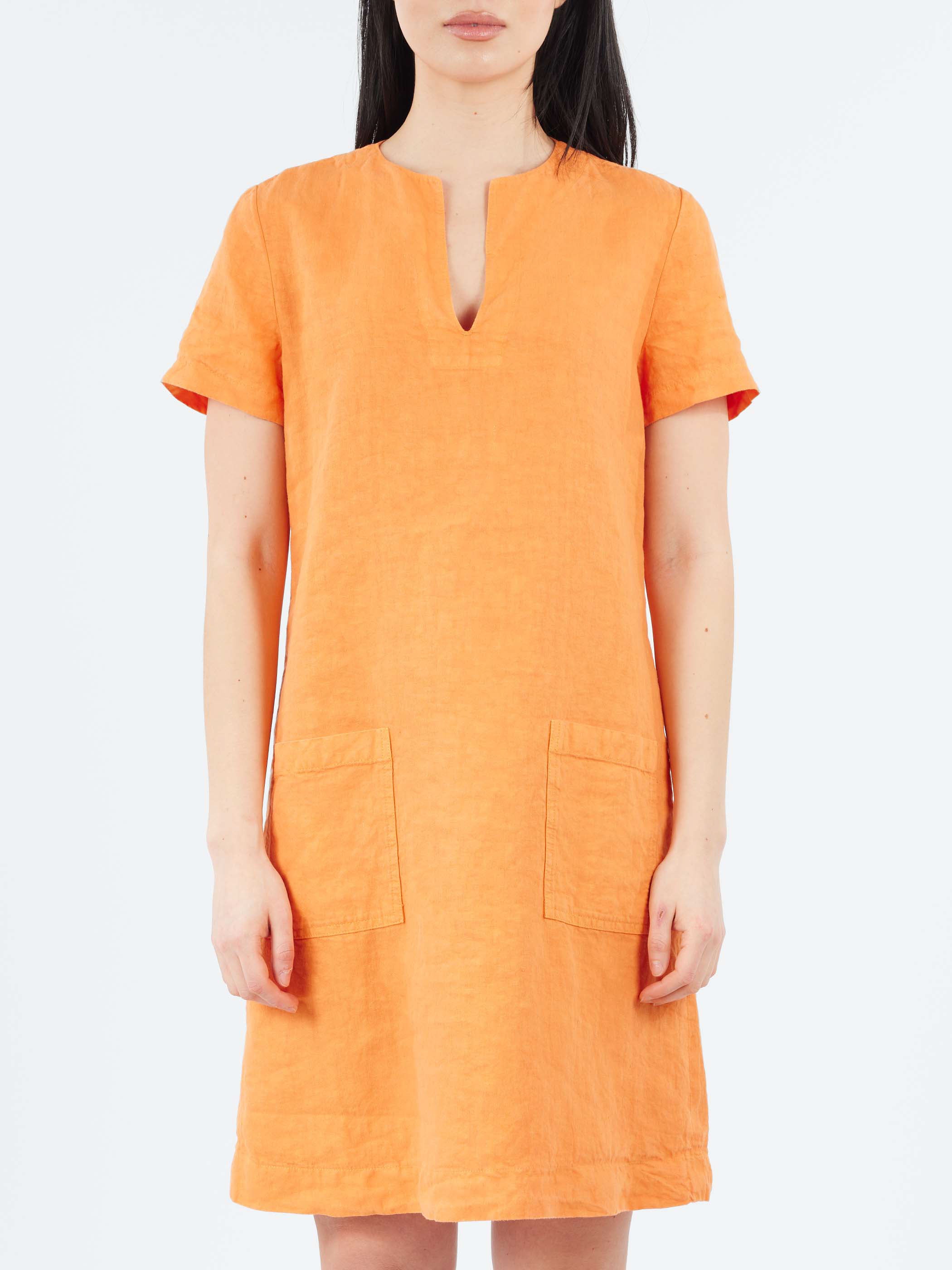 Slub Linen Short Dress