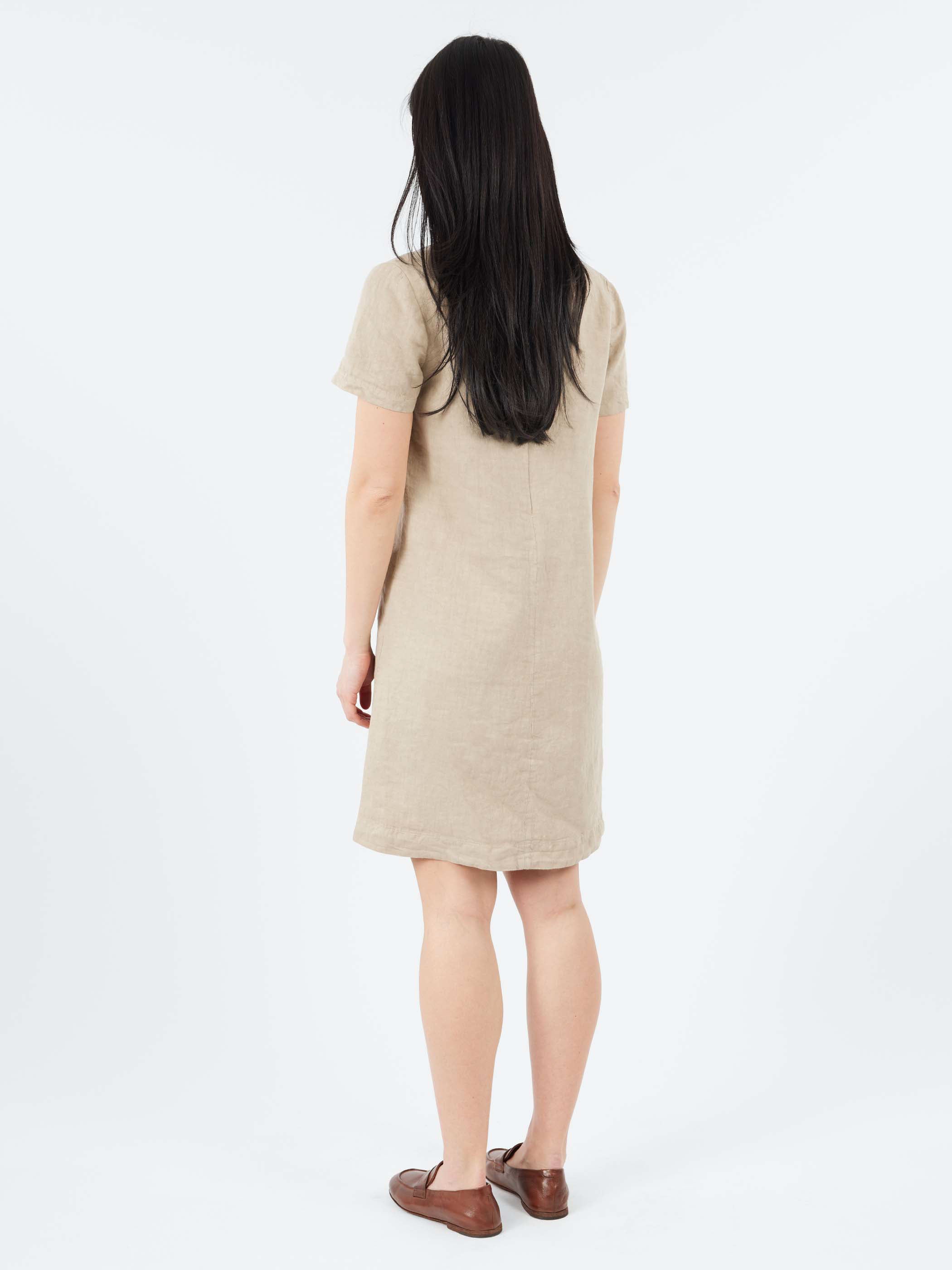 Slub Linen Short Dress