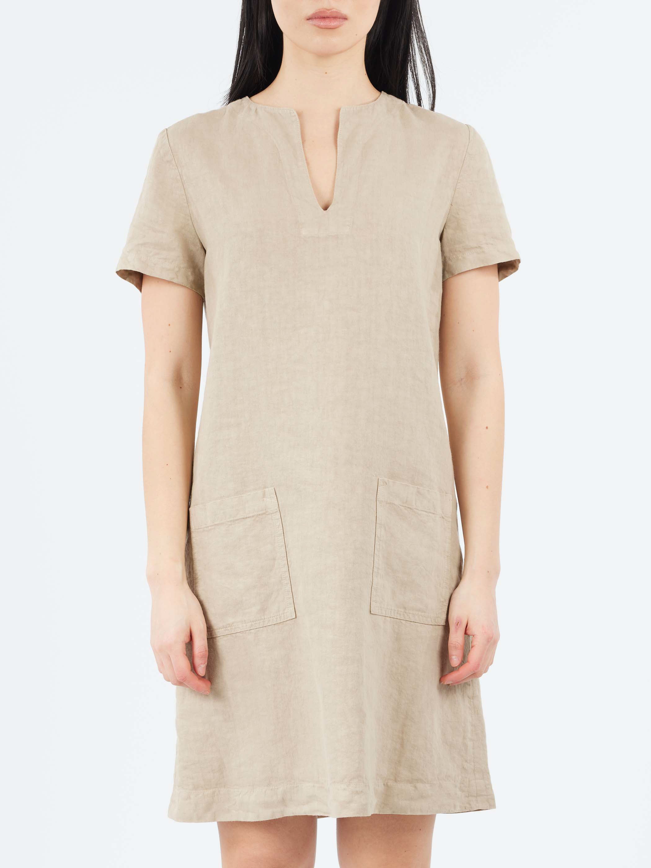 Slub Linen Short Dress